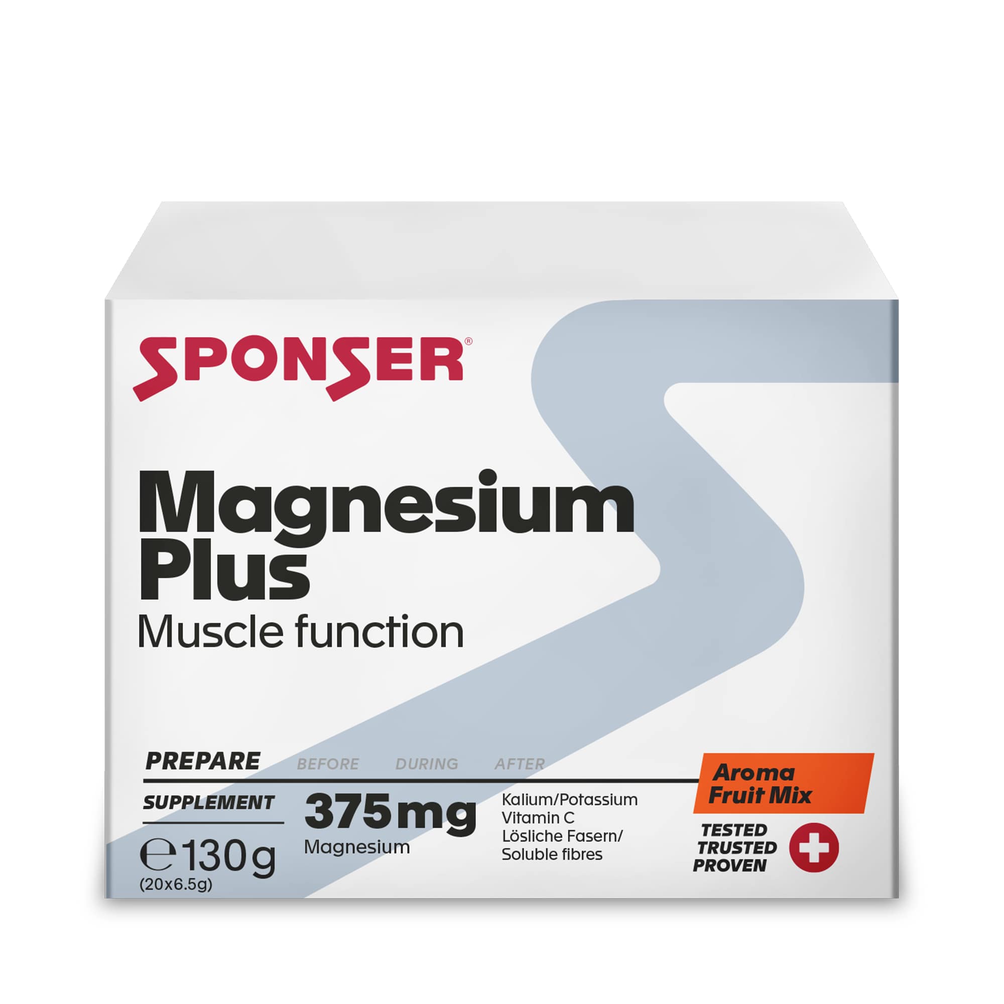 Image of Sponser Magnesium Plus Fruit Mix 20 x 6.5 g Nahrungsergänzung Weiss, Herren, Größe: 0