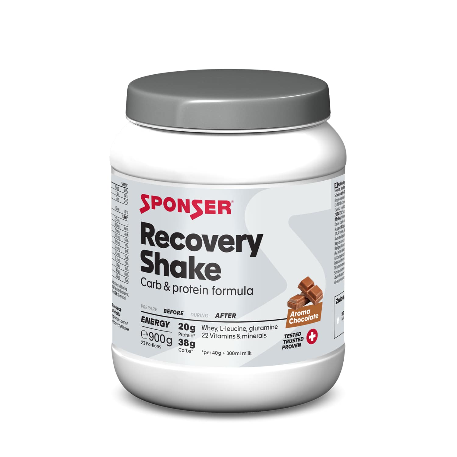 Image of Sponser Recovery Shake Chocolate 900 g Getränkepulver Blau, Herren, Größe: 0