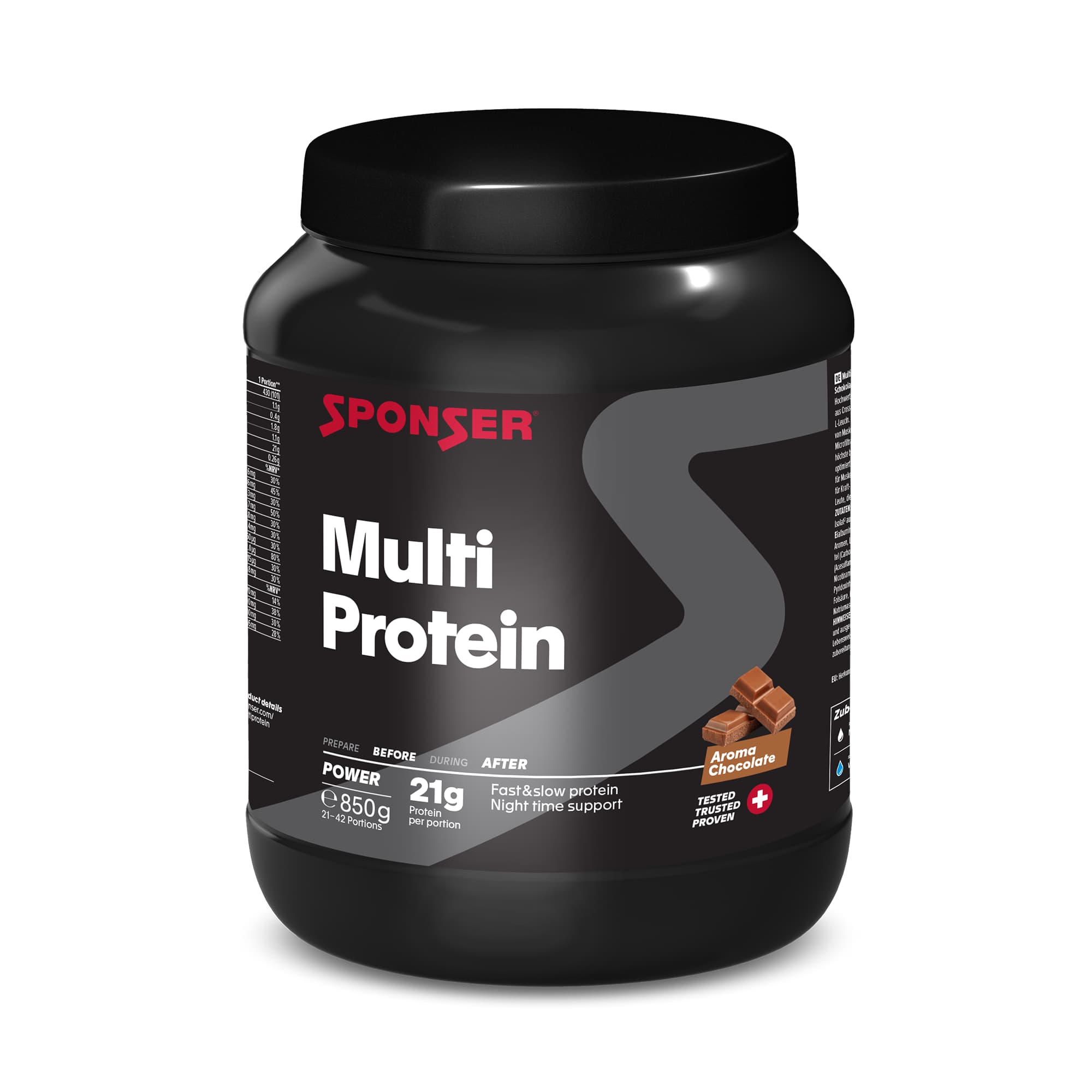 Image of Sponser Multi Protein Chocolate 850 g Proteinpulver Grau, Herren, Größe: 0