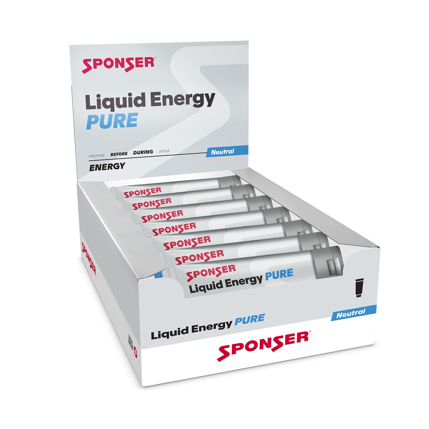 Image of Sponser Liquid Energy Pure Neutral 18 x 70 g Energy Gel Blau, Herren, Größe: 0