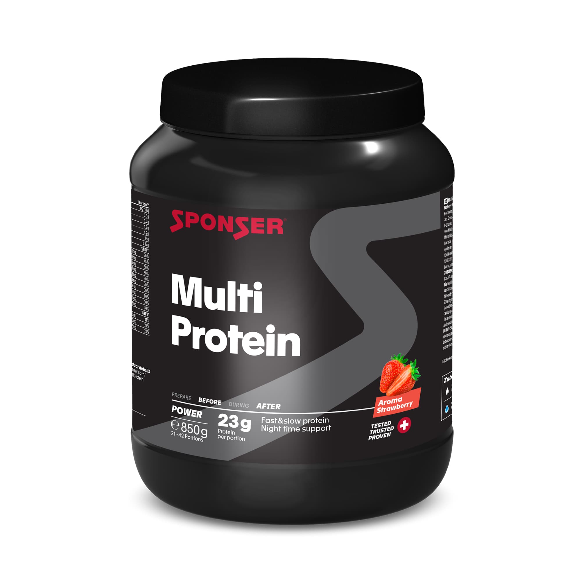 Sponser Multi Protein Strawberry 850 g Proteinpulver Grau, Herren, Größe: 0