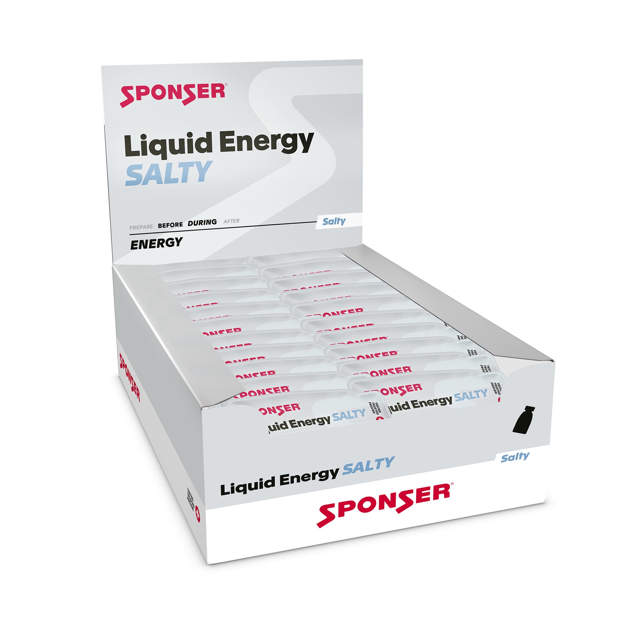 Image of Sponser Liquid Energy Salty 40 x 35g Energy Gel Grau, Herren, Größe: 0