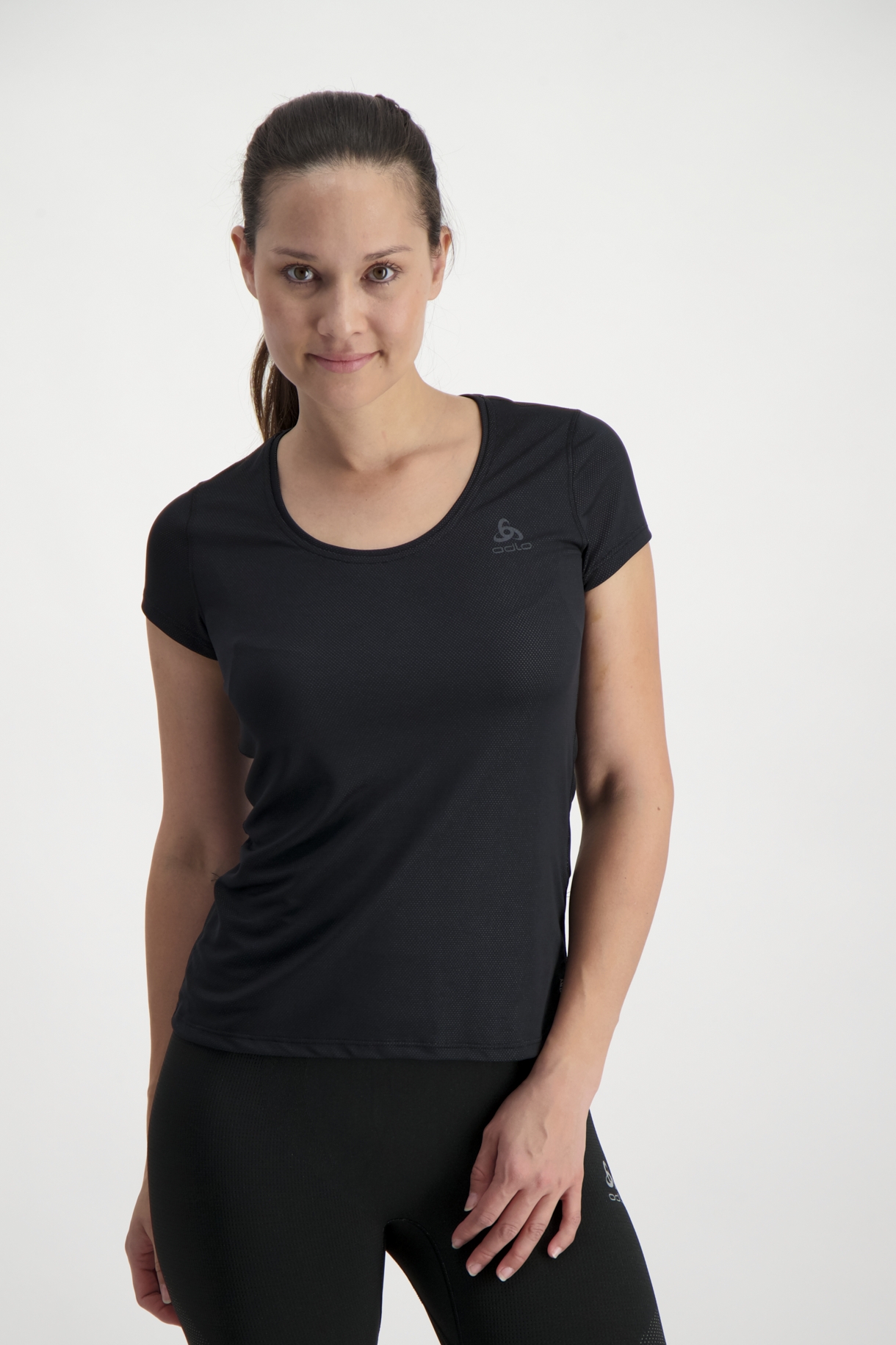 Image of Odlo Active F-Dry Light ECO Damen Thermoshirt Schwarz, Damen, Größe: XS