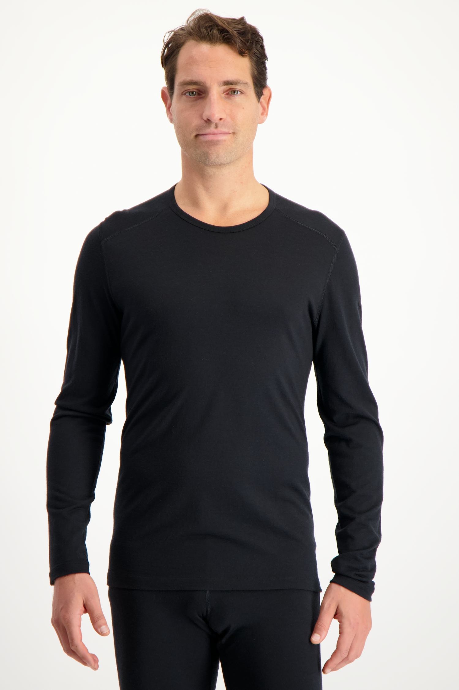 Image of icebreaker Merino 200 Oasis Herren Thermo Longsleeve Schwarz, Herren, Größe: L