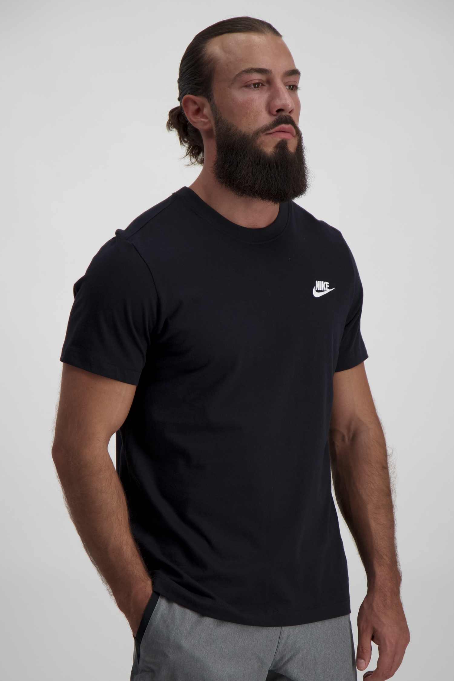Image of Nike Club Herren T-Shirt Schwarz, Herren, Größe: L