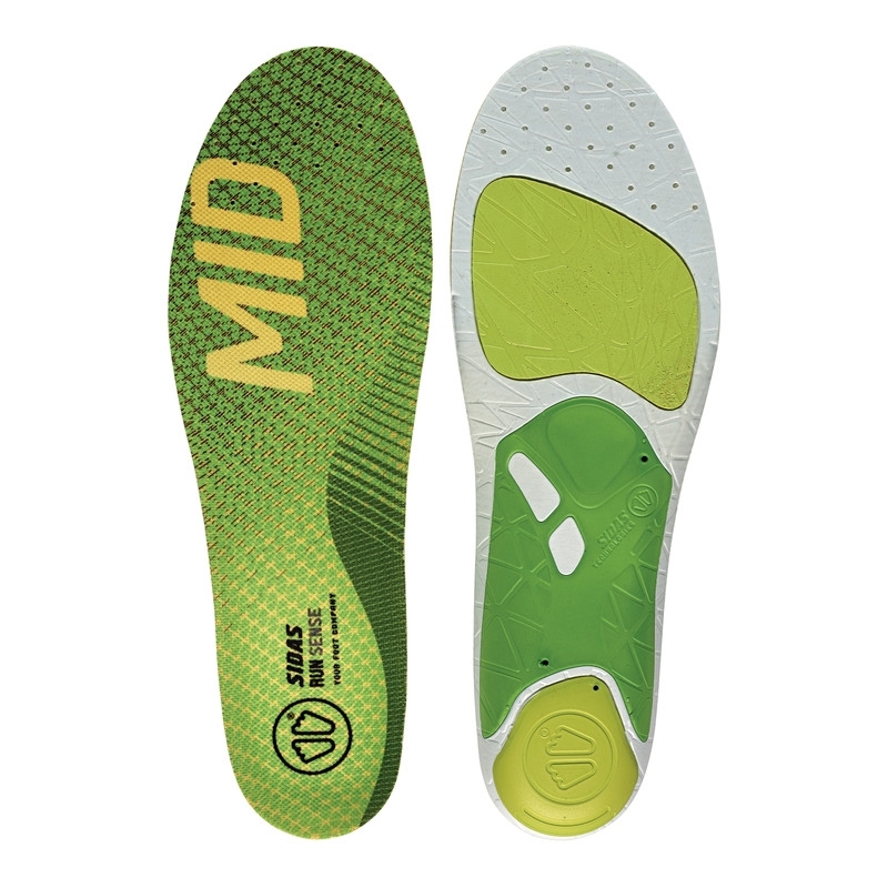 Sidas Run 3 Feet Sense Mid 35-36 Einlegesohle Grün, Herren, Größe: XS