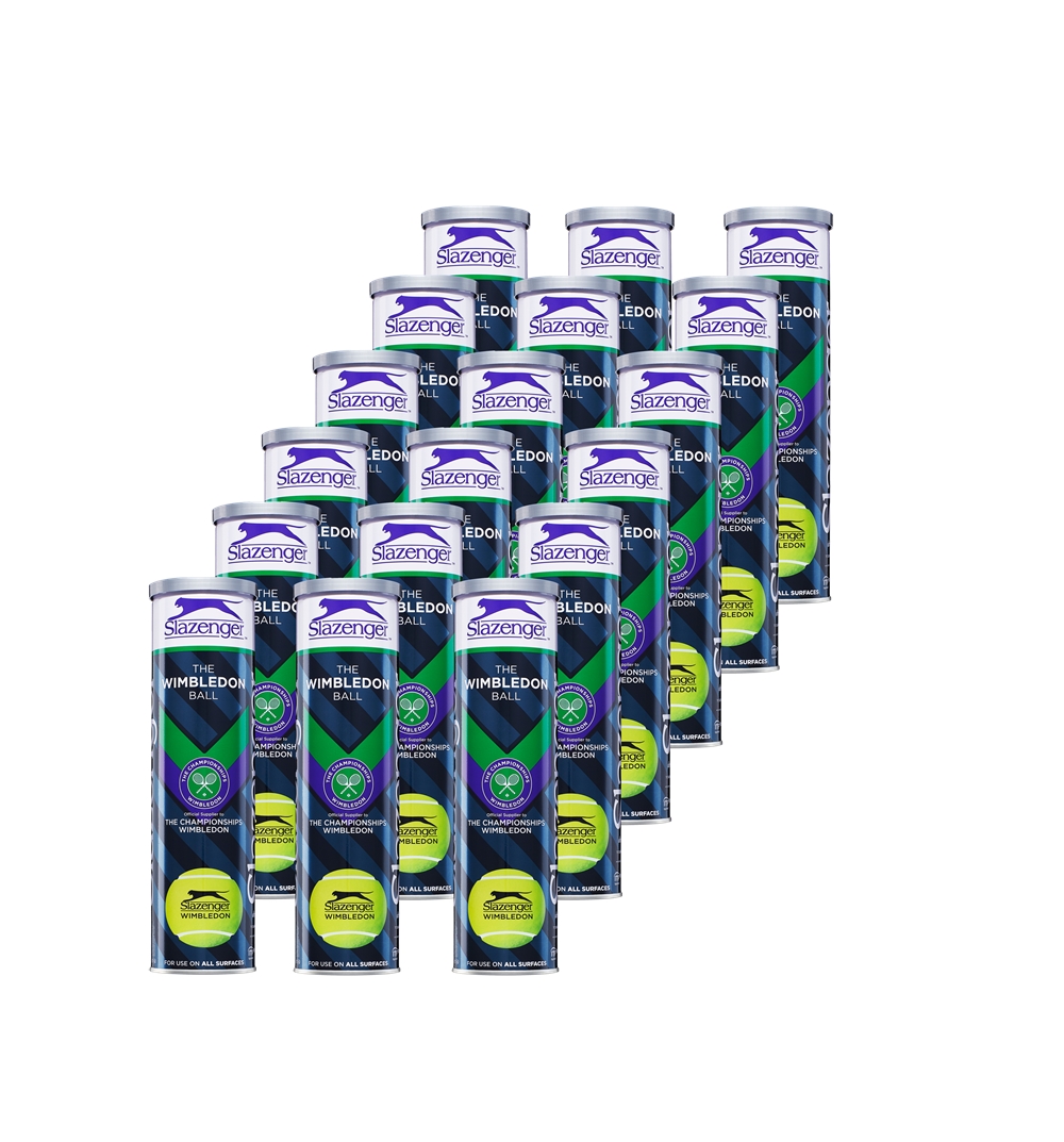 Slazenger 18-Pack Wimbledon Tennisball Gelb, Herren, Größe: ONE SIZE