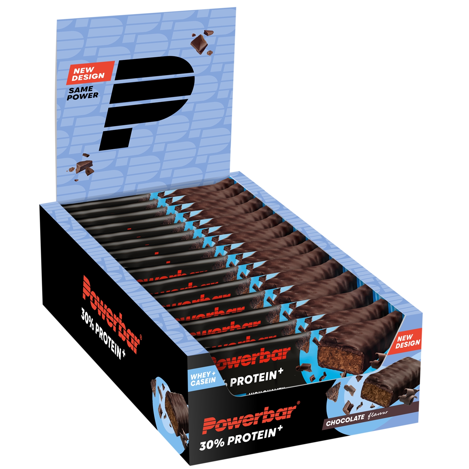 Powerbar 30% Protein Plus Chocolate 15 x 55 g Sportriegel Blau, Herren, Größe: 0