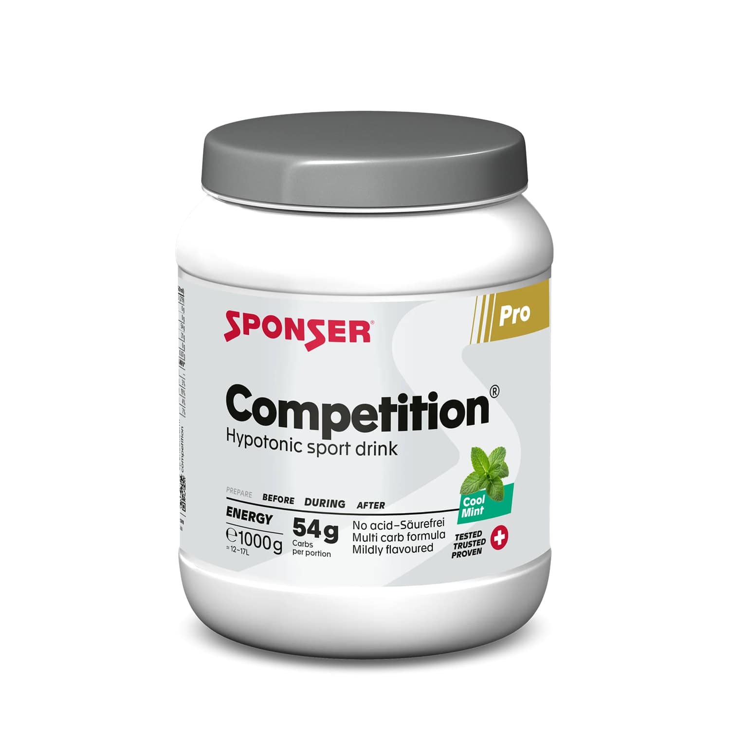 Image of Sponser Competition® Cool Mint 1000 g Getränkepulver Weiss, Herren, Größe: 0