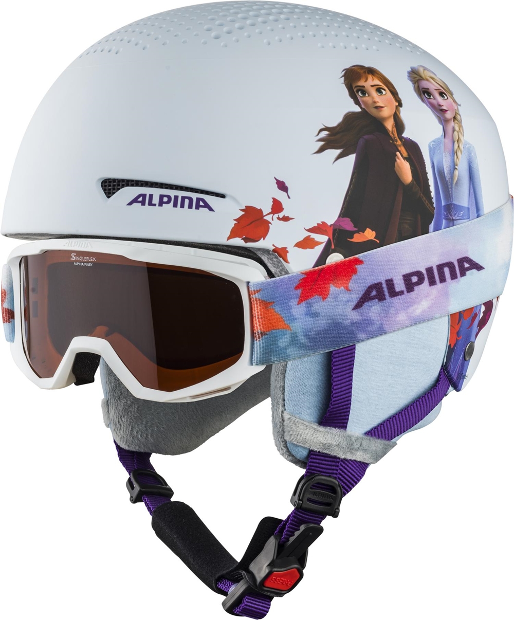 Image of ALPINA Zupo Disney Kinder Skihelm + Brille Weiss, , Größe: 51-55