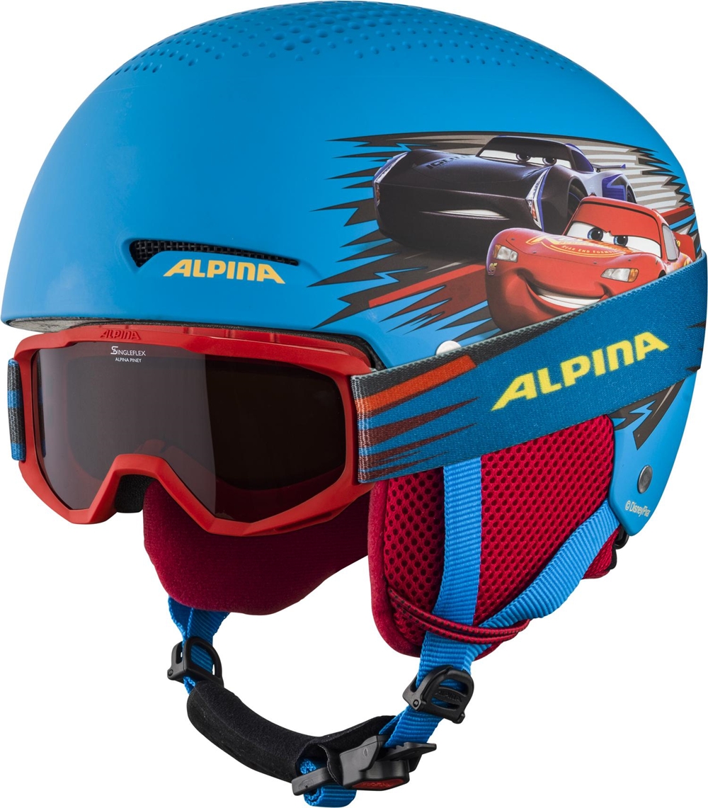 Image of ALPINA Zupo Disney Kinder Skihelm + Brille Blau, , Größe: 48-52