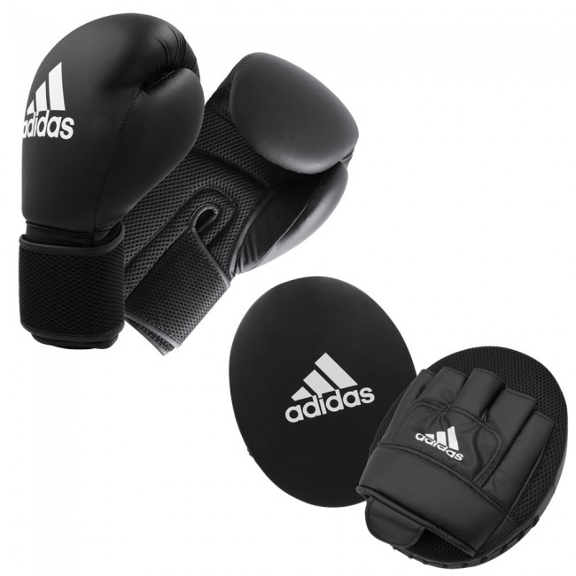 Image of adidas 2-Pack Boxhandschuh + Pratze Schwarz, Herren, Größe: ONE SIZE