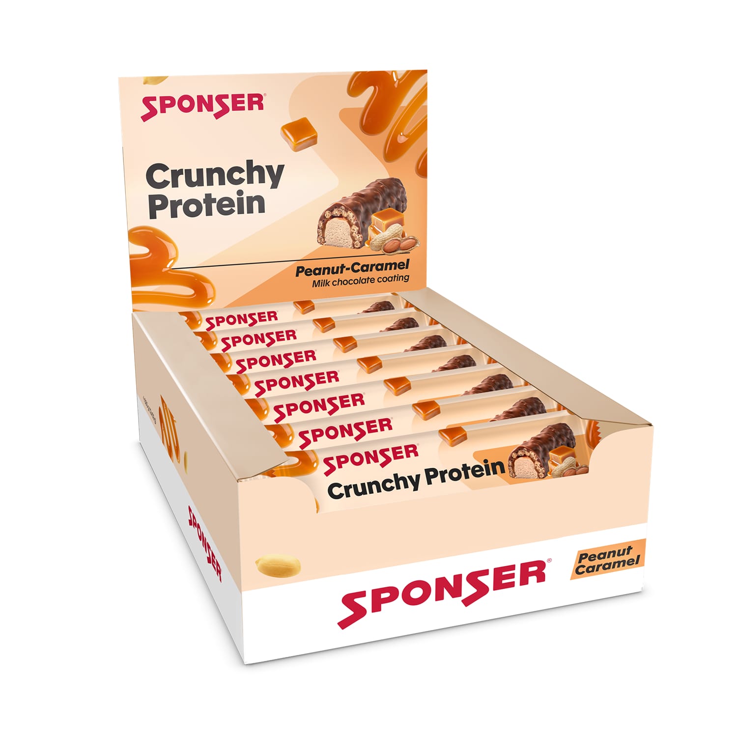 Image of Sponser Crunchy Protein Peanut-Caramel 12 x 50 g Sportriegel Weiss, Herren, Größe: 0