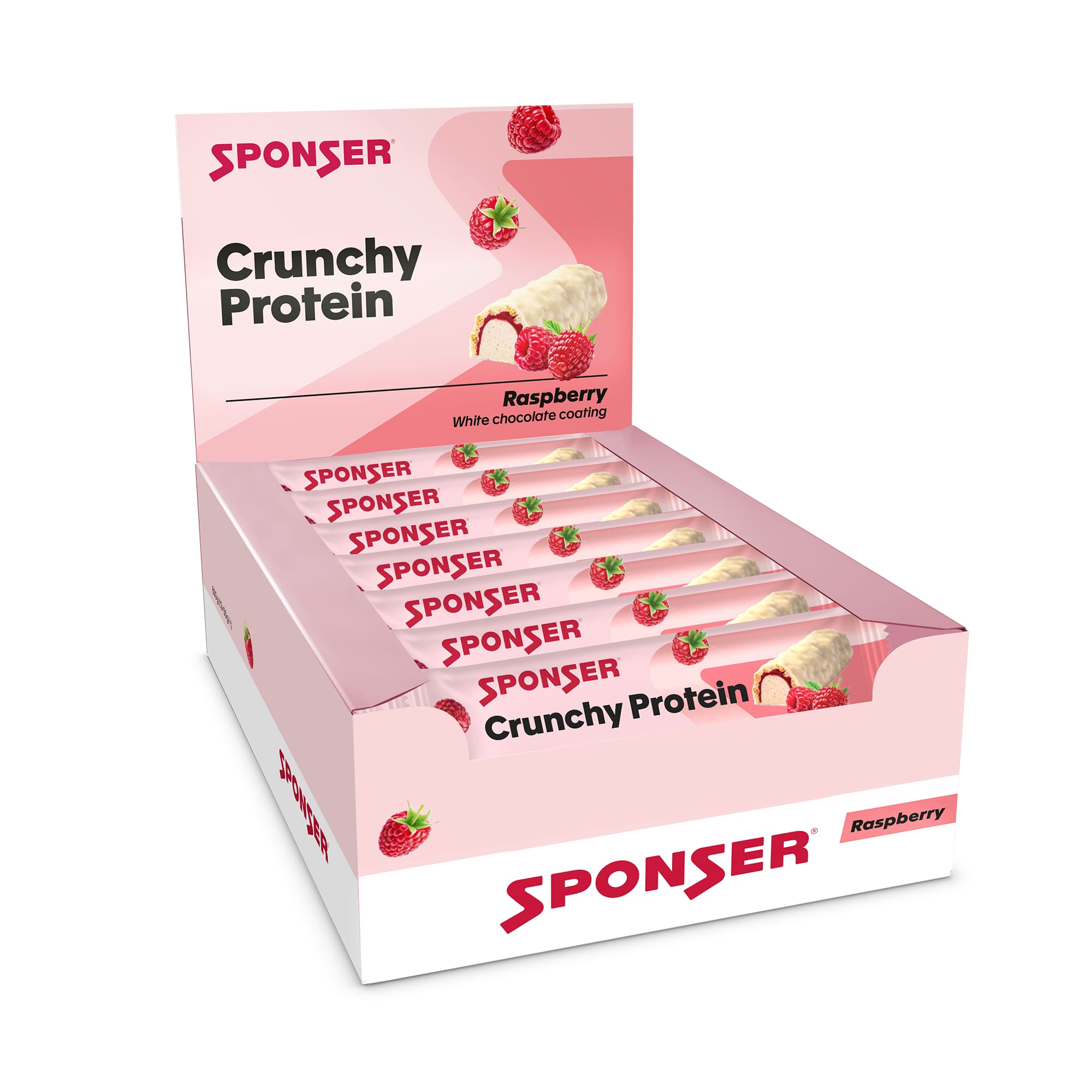 Image of Sponser Crunchy Protein Raspery 12 x 50g Sportriegel Weiss, Herren, Größe: 0