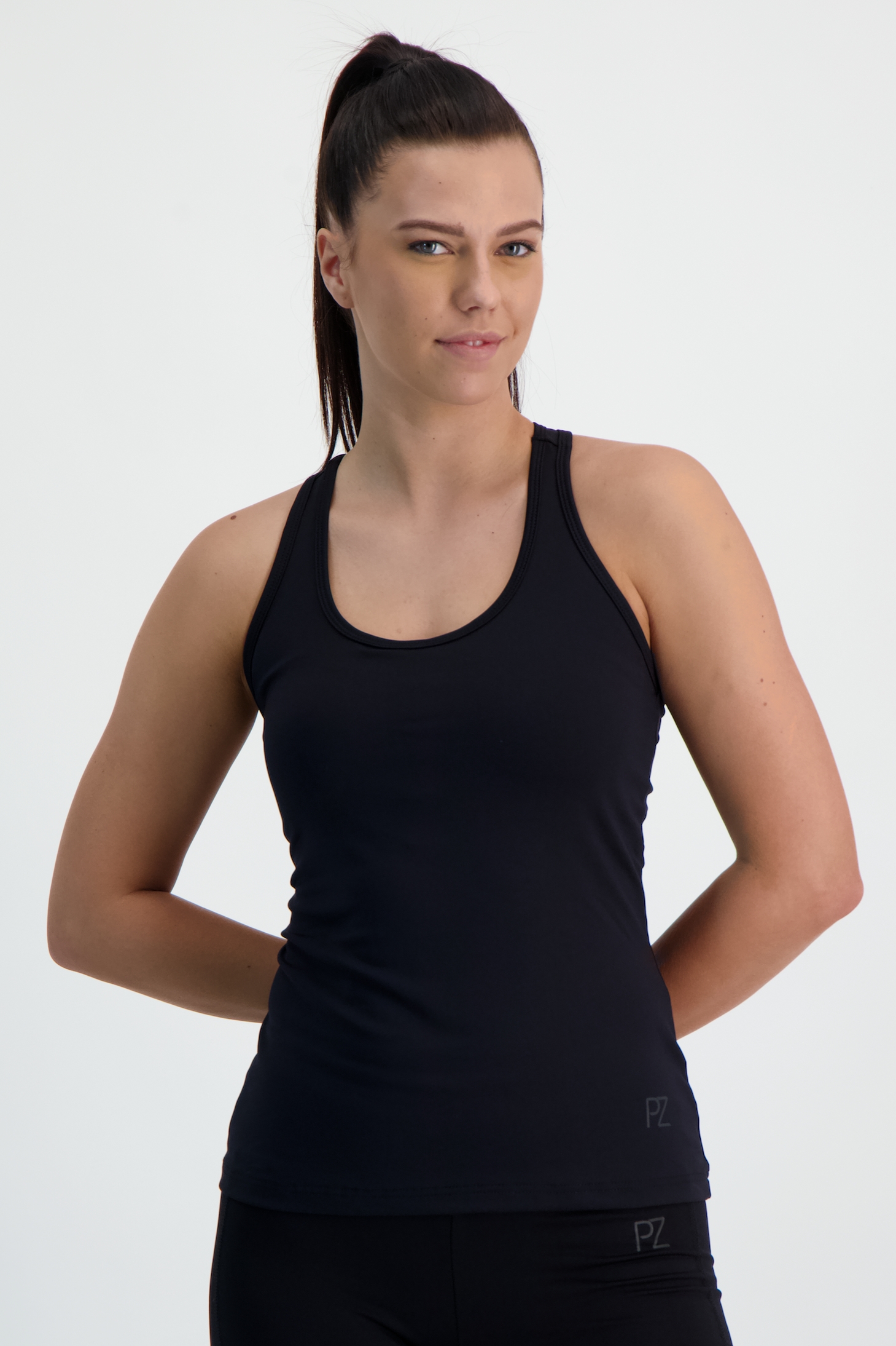 POWERZONE Damen Top Schwarz, Damen, Größe: XS