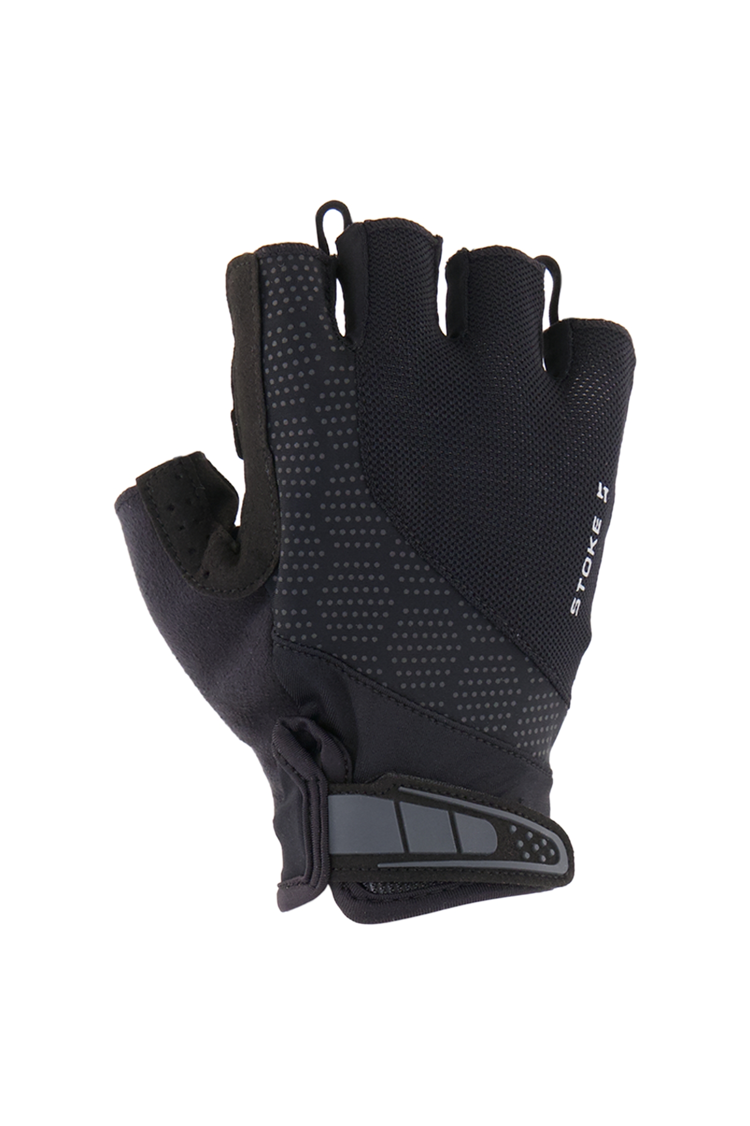 Image of Stoke Half Finger Herren Bikehandschuh Schwarz, Herren, Größe: M