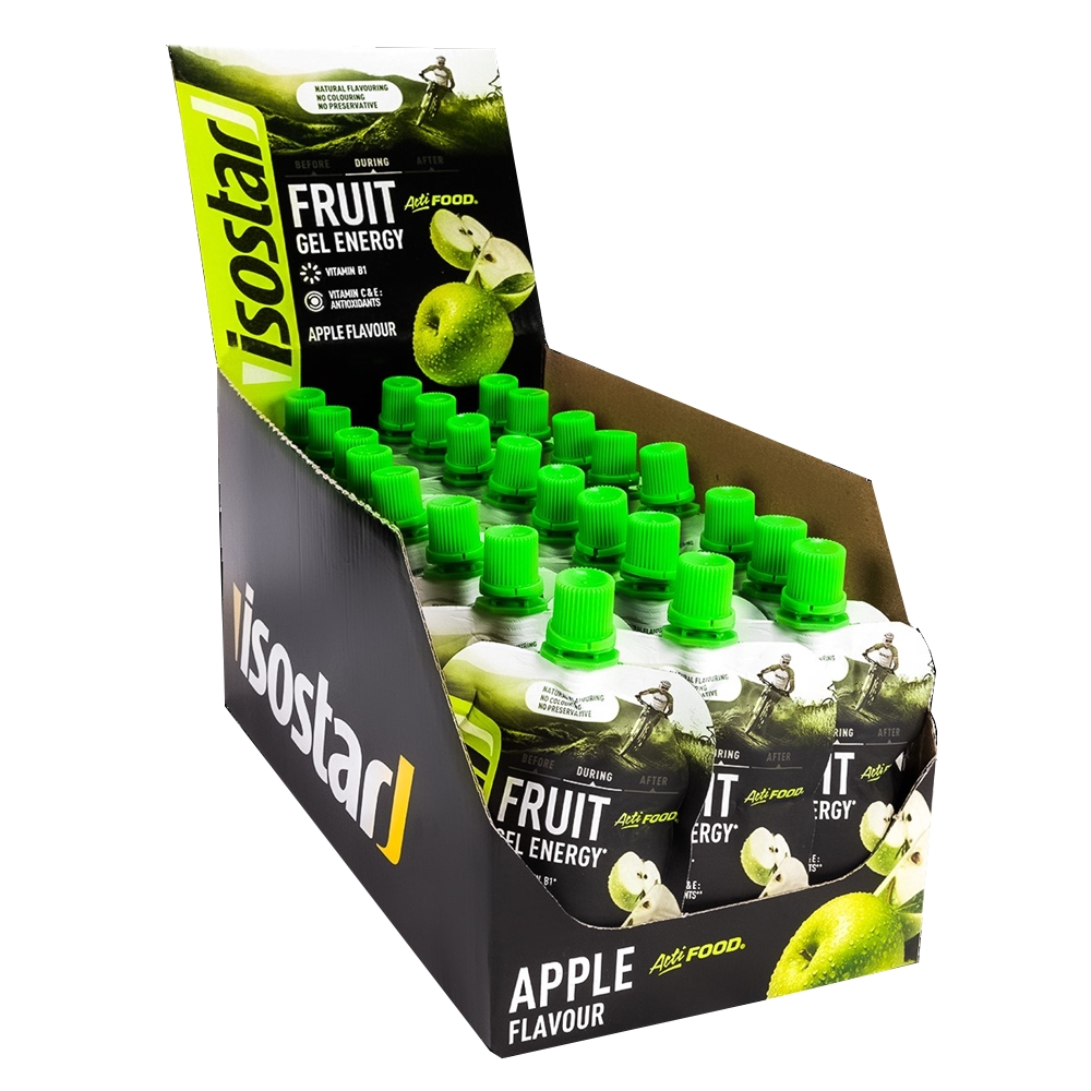 Image of Isostar Actifood Apple 24 x 90 g Smoothie Gel Schwarz, Herren, Größe: 0