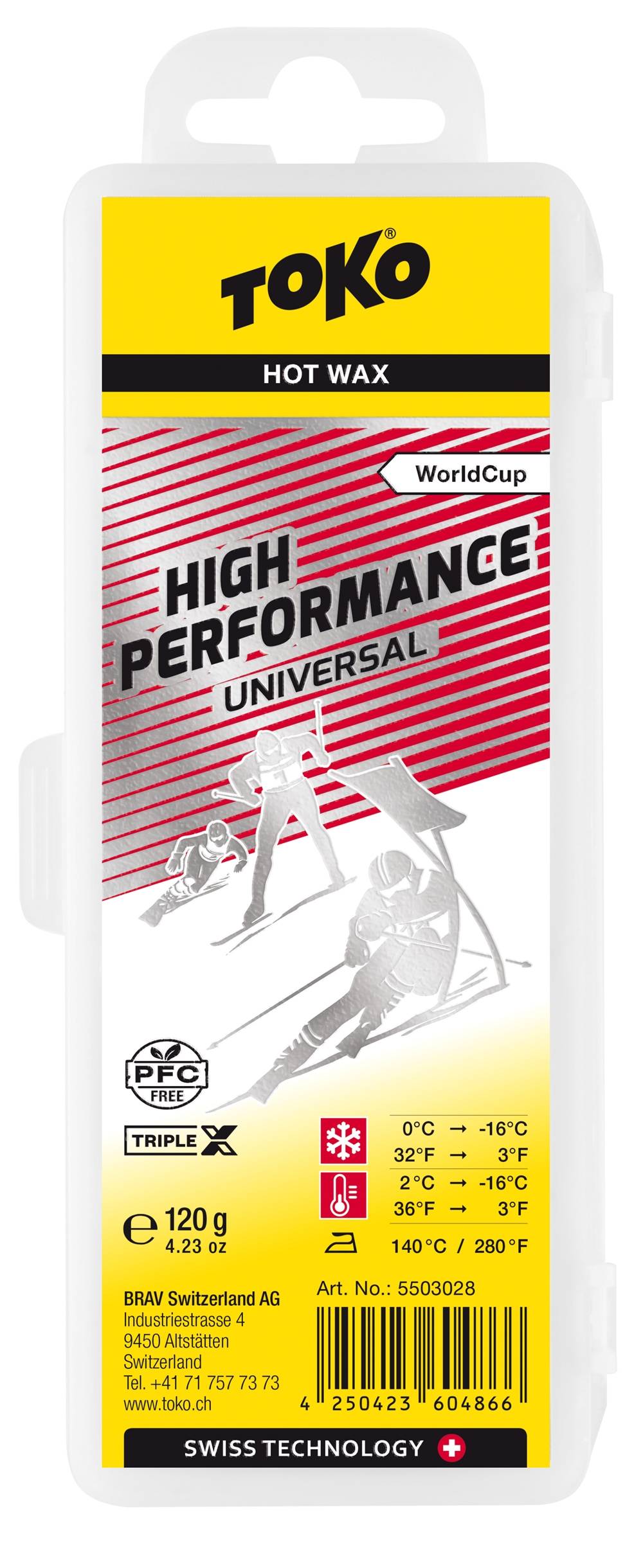 Image of Toko High Performance Hot universal 120 g Wachs Gelb, Herren, Größe: ONE SIZE
