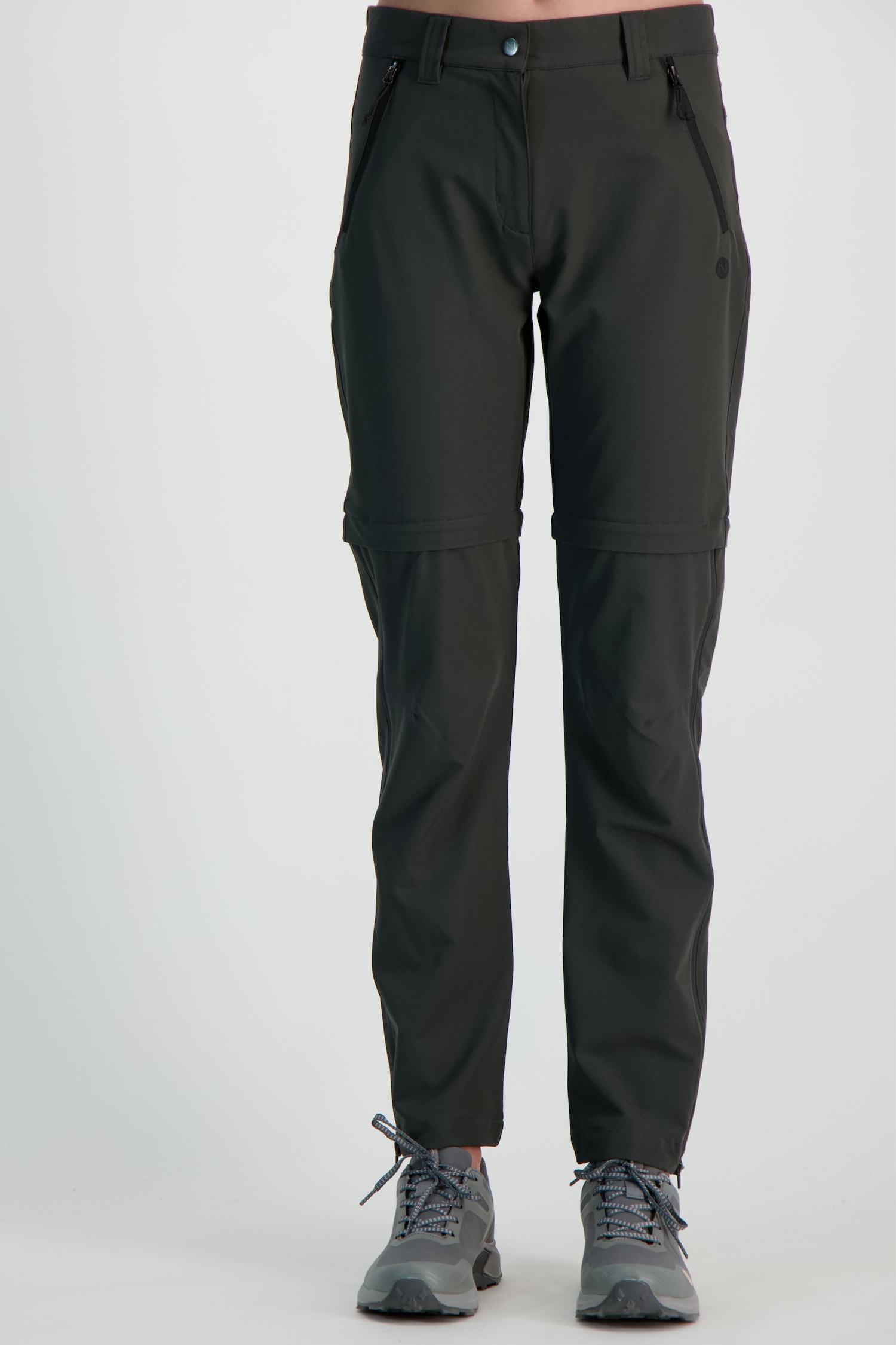 46 NORD T-Zip-Off Damen Wanderhose Grau, Damen, Größe: 46