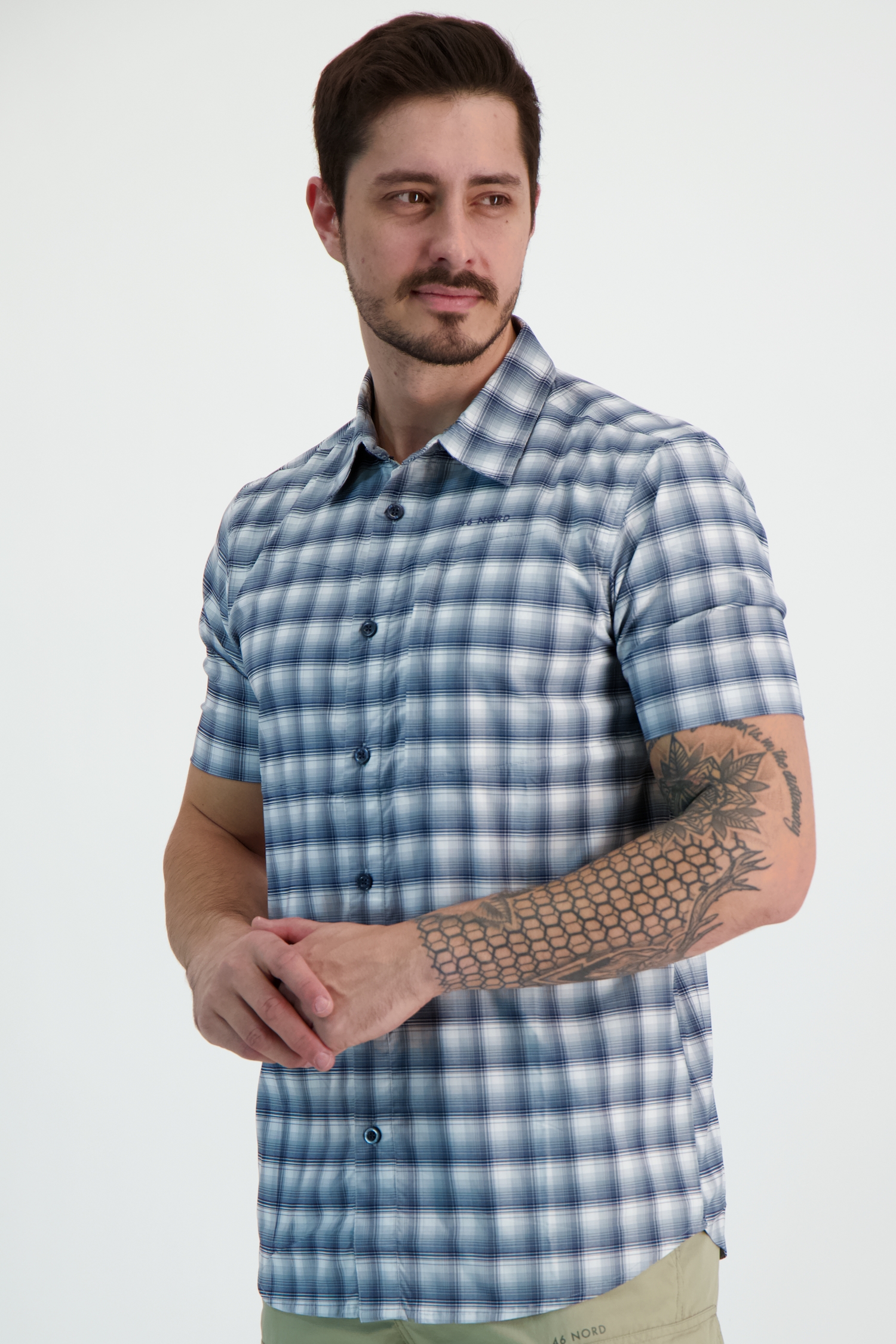 46 NORD Herren Wanderhemd Blau, Herren, Größe: S