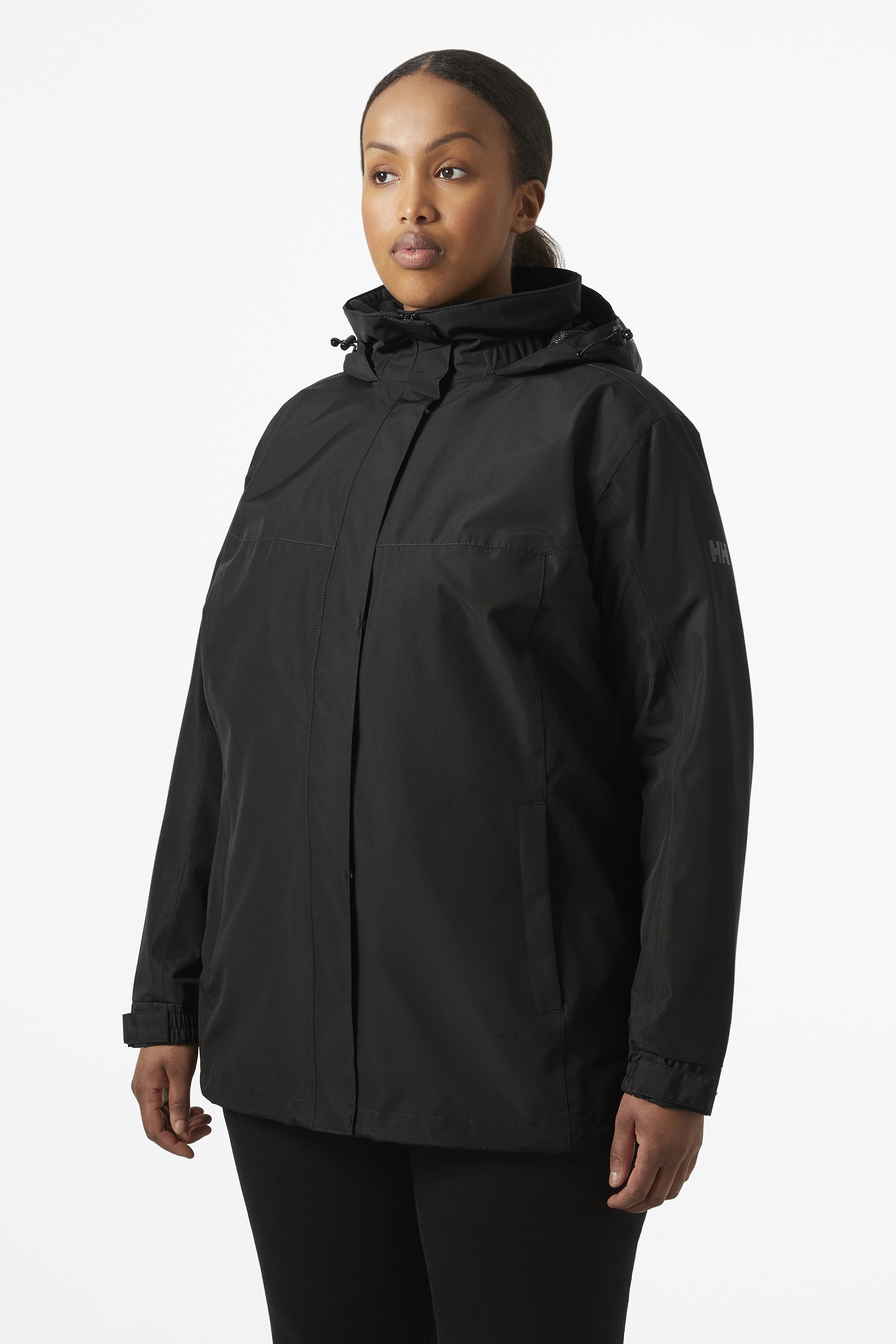 Helly Hansen Aden Plus Size Damen Regenjacke Schwarz, Damen, Größe: XXXL