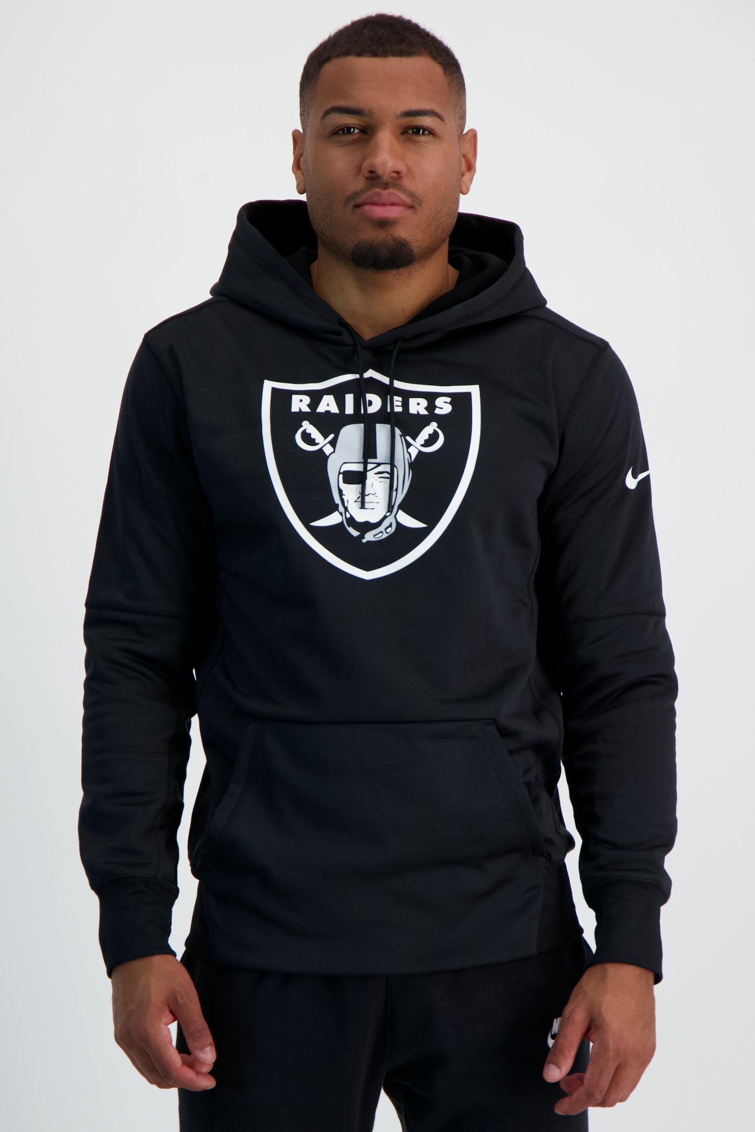 Image of Nike Las Vegas Raiders Logo Herren Hoodie Schwarz, Herren, Größe: M