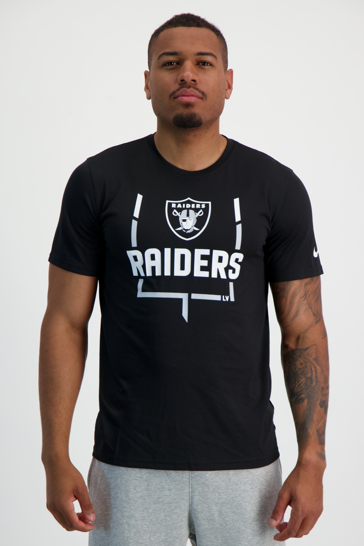 Image of Nike Las Vegas Raiders Legend Goal Post Herren T-Shirt Schwarz, Herren, Größe: L