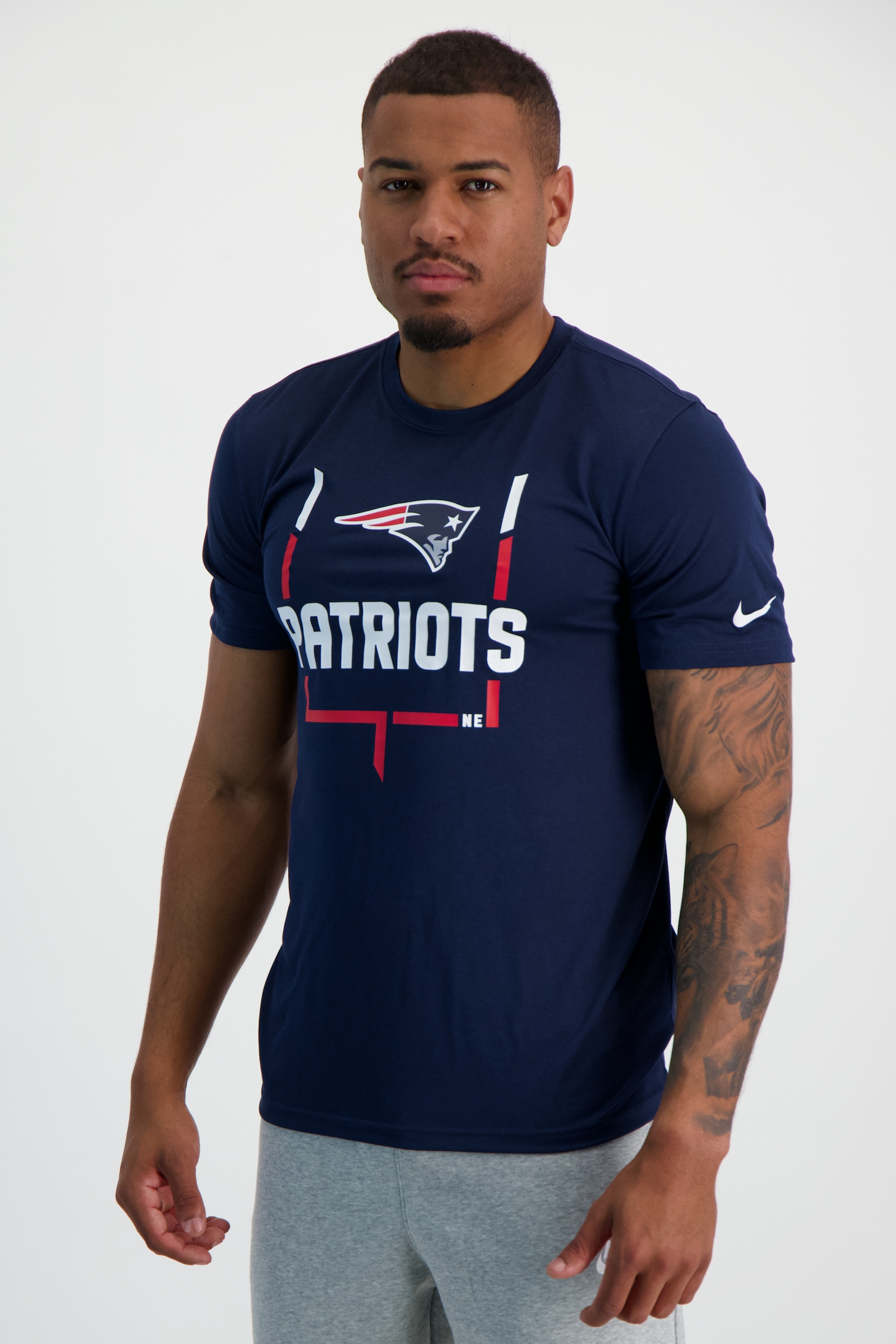 Image of Nike New England Patriots Legend Goal Post Herren T-Shirt Blau, Herren, Größe: M