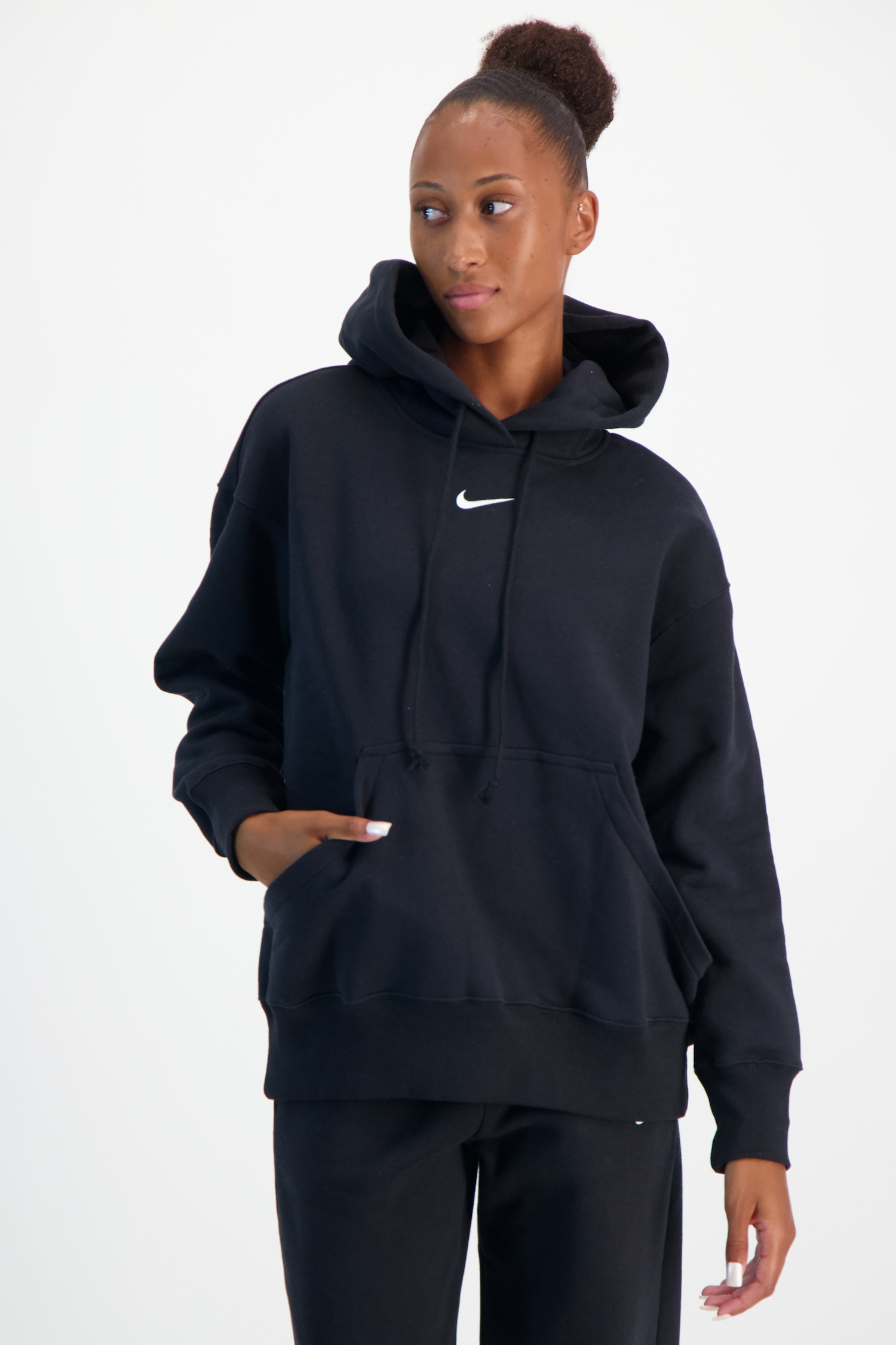Image of Nike Phoenix Fleece Oversized Damen Hoodie Schwarz, Damen, Größe: M