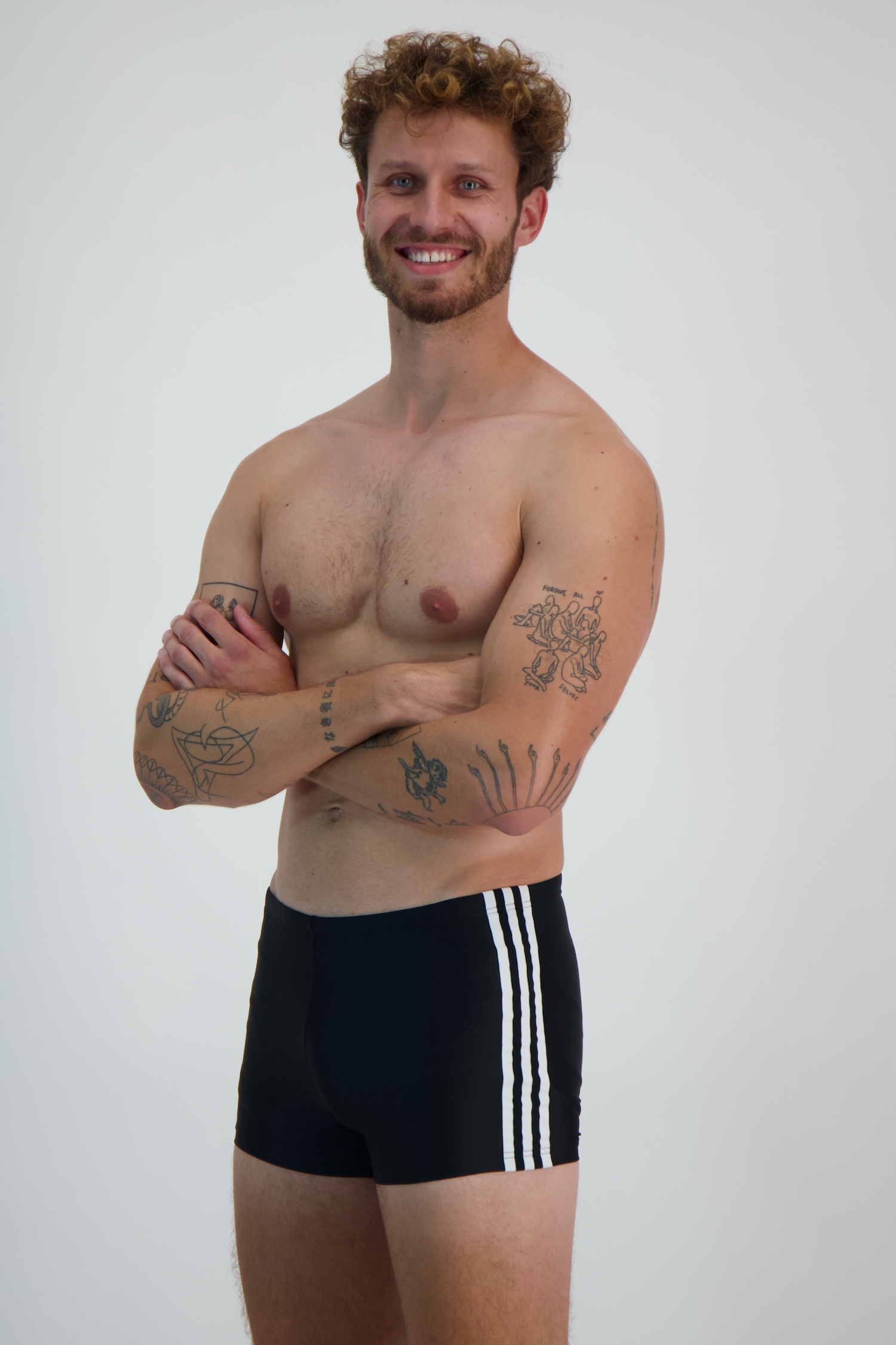 Image of adidas Classic 3-S Boxer Herren Badehose Schwarz, Herren, Größe: 48