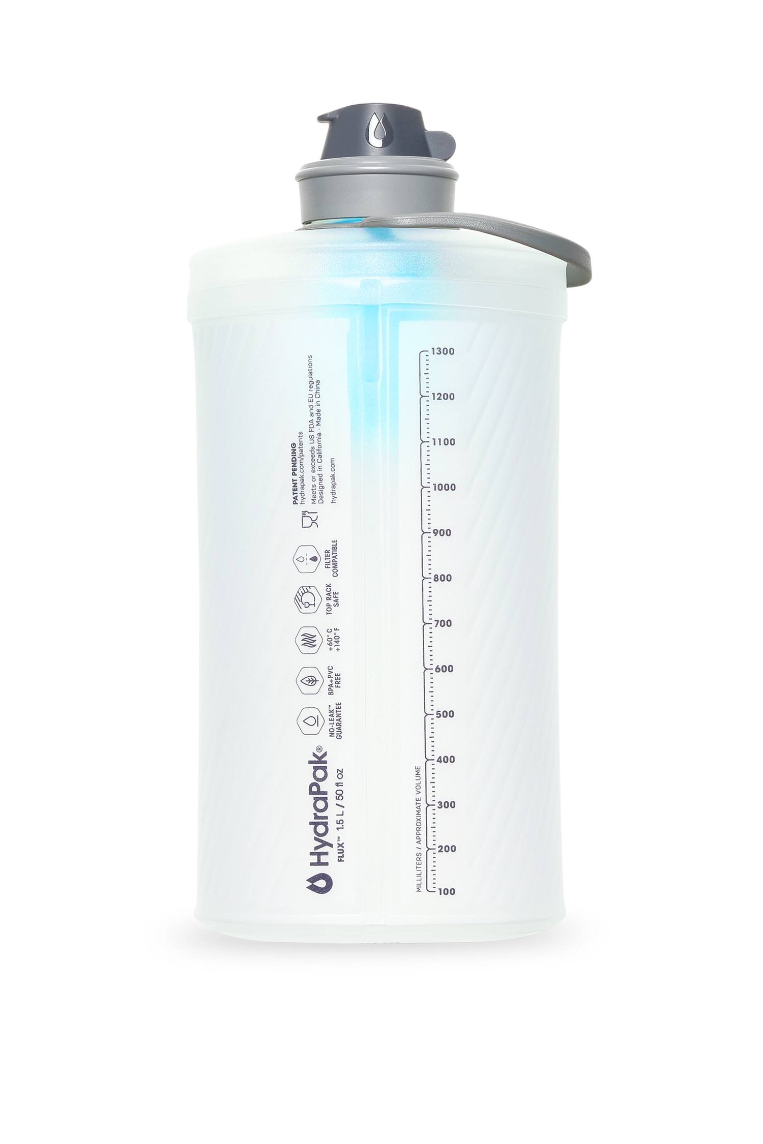 Image of HydraPak Flux™ 1.5 L Trinkflasche + Filter Weiss, Herren, Größe: 0