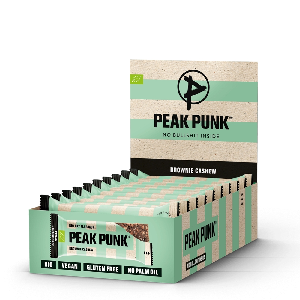 Image of Peak Punk Bio Oat Flapjack Brownie Cashew 12 x 60 g Sportriegel Braun, Herren, Größe: 0