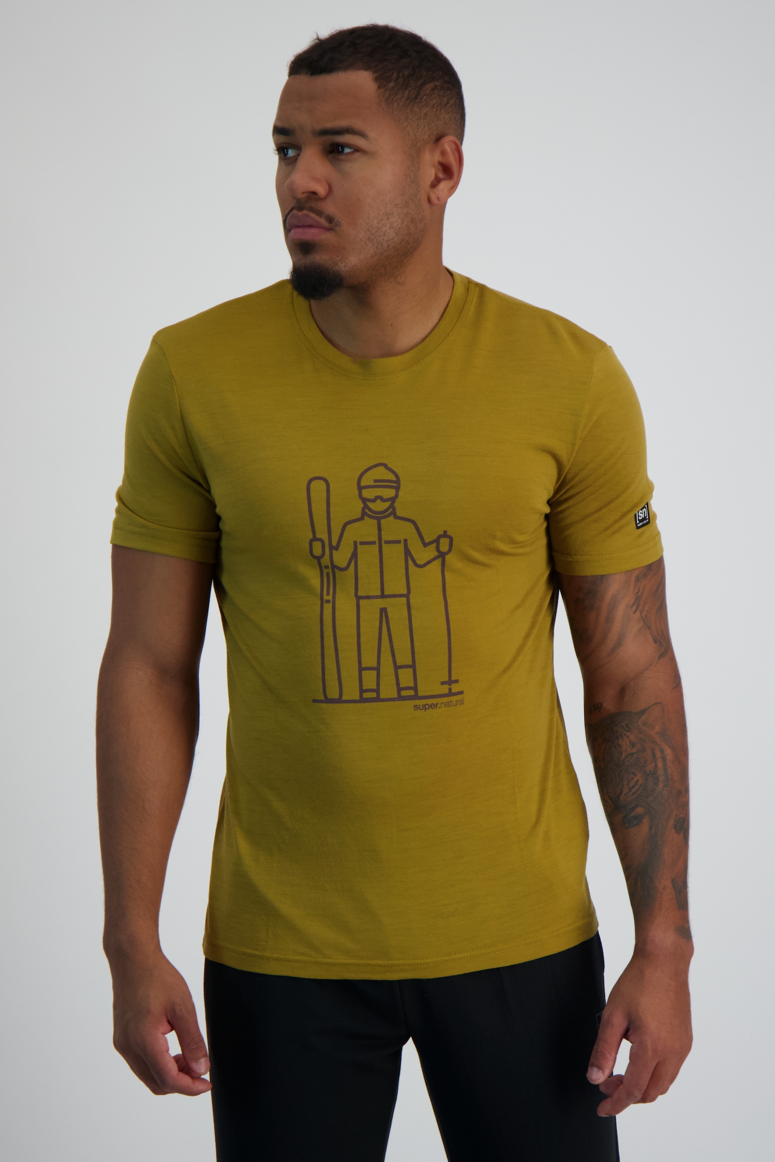 super.natural Skieur Herren T-Shirt Gelb, Herren, Größe: XXL