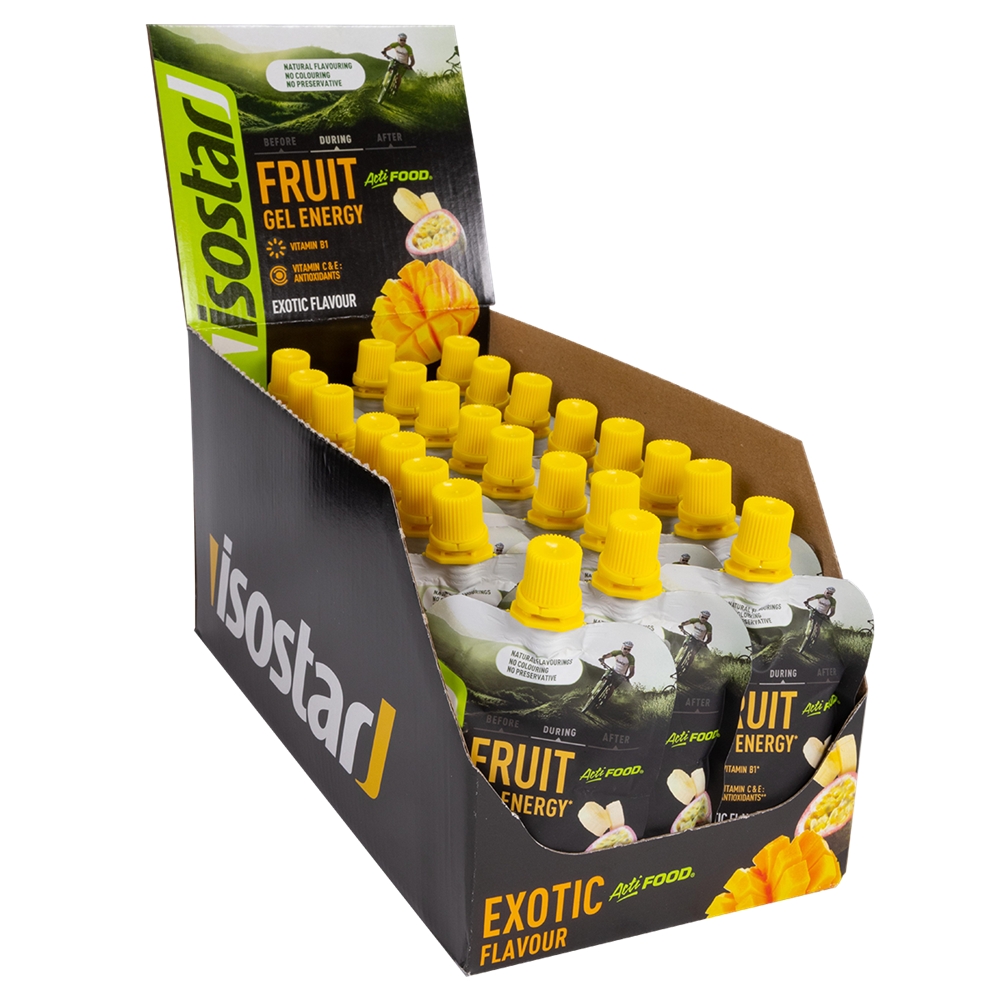 Image of Isostar Actifood Exotic 24 x 90 g Smoothie Gel Gelb, Herren, Größe: 0