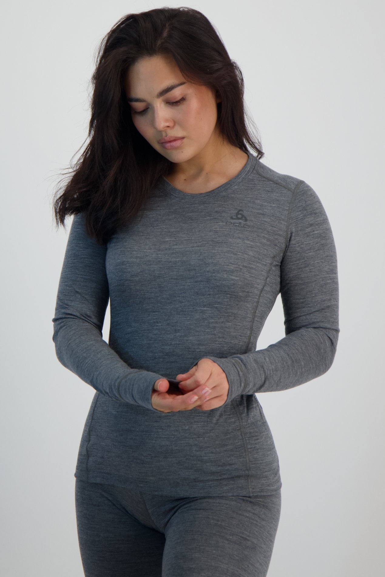 Odlo Natural Merino 200 Warm Damen Thermo Longsleeve Grau, Damen, Größe: L