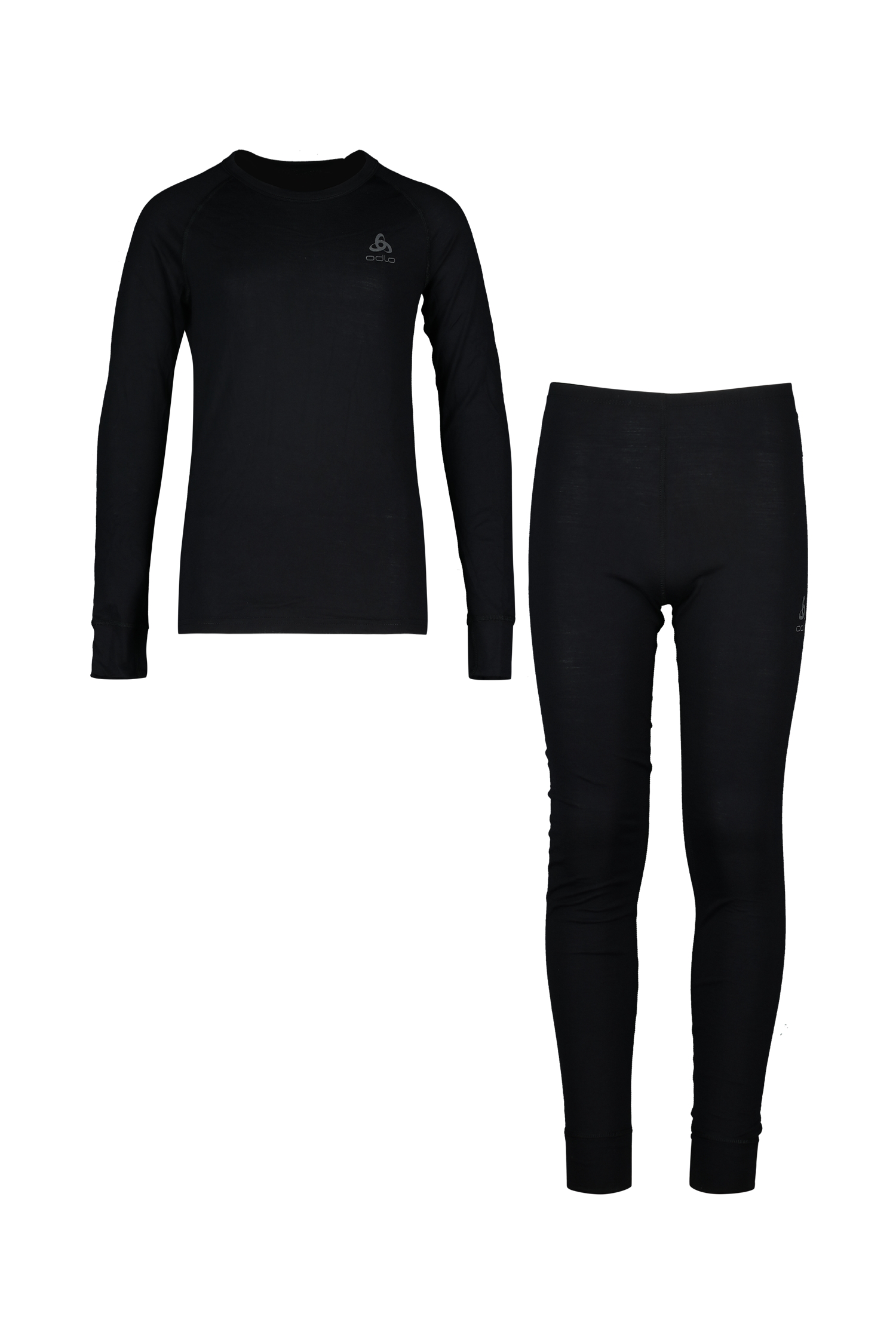Image of Odlo Natural Merino 200 Warm Kinder Thermo Unterwäsche Set Schwarz, , Größe: 104