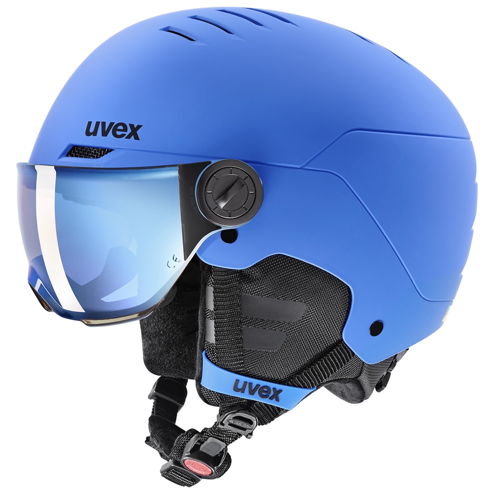 Image of uvex rocket visor Kinder Skihelm Blau, , Größe: 51-55