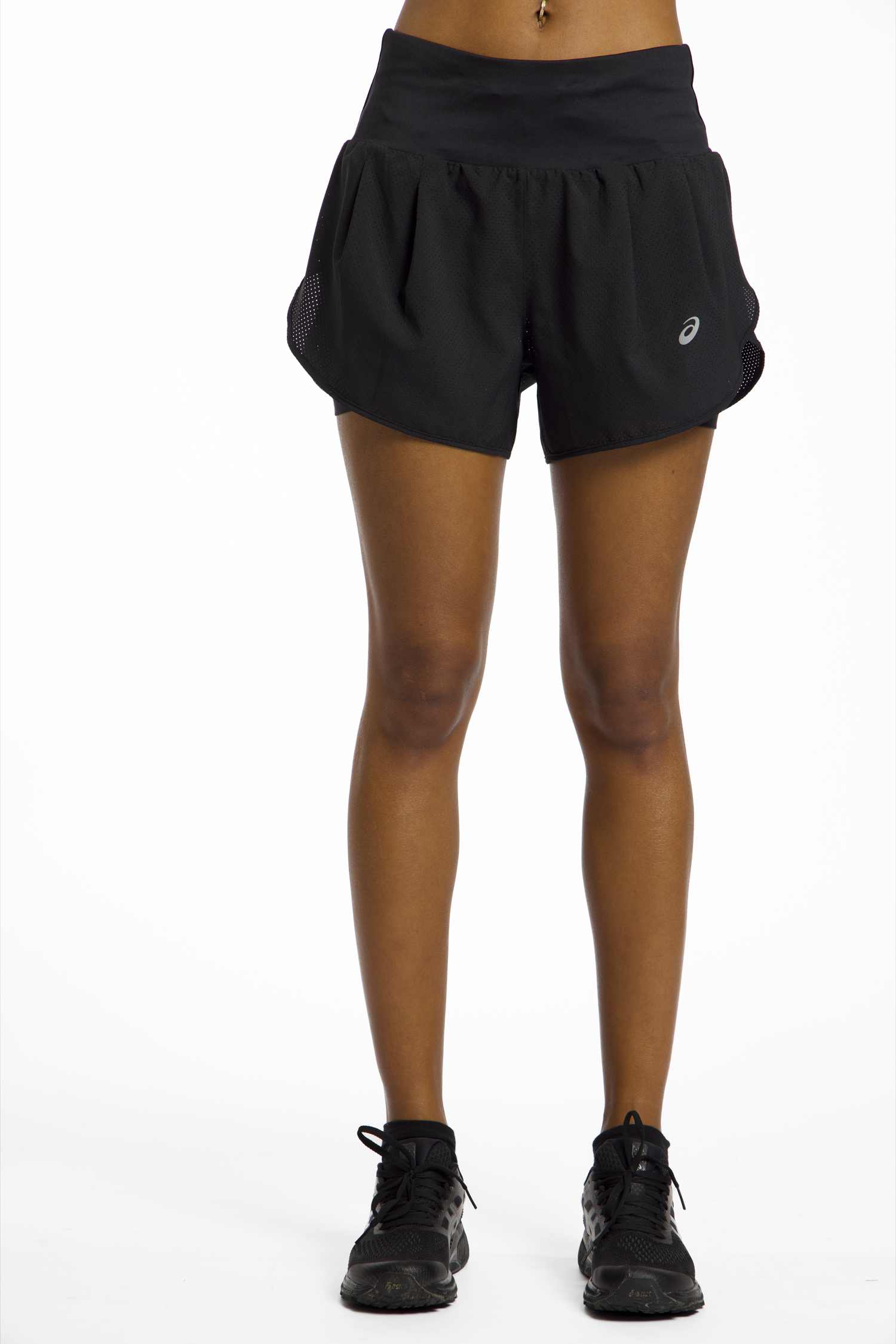 ASICS Road 2in1 3.5 Inch Damen Short Schwarz, Damen, Größe: S