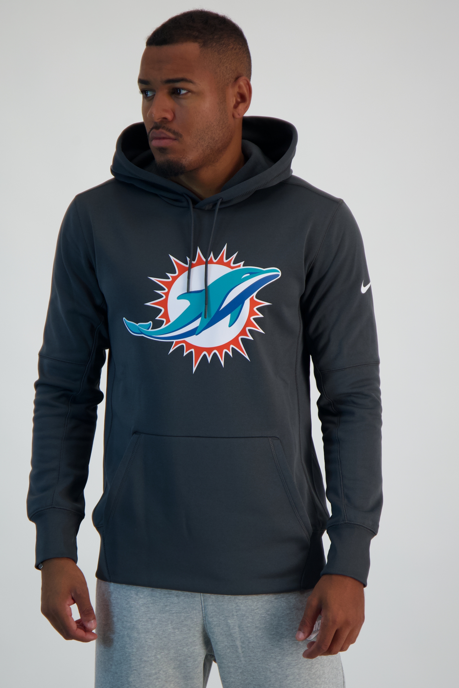 Nike Miami Dolphins Logo Prime Herren Hoodie Schwarz, Herren, Größe: XL