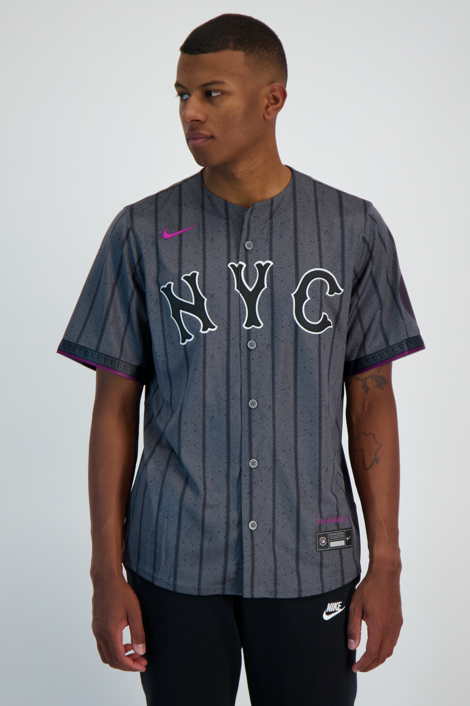 Image of Nike New York Mets City Connect Replica Herren Baseballtrikot Grau, Herren, Größe: L