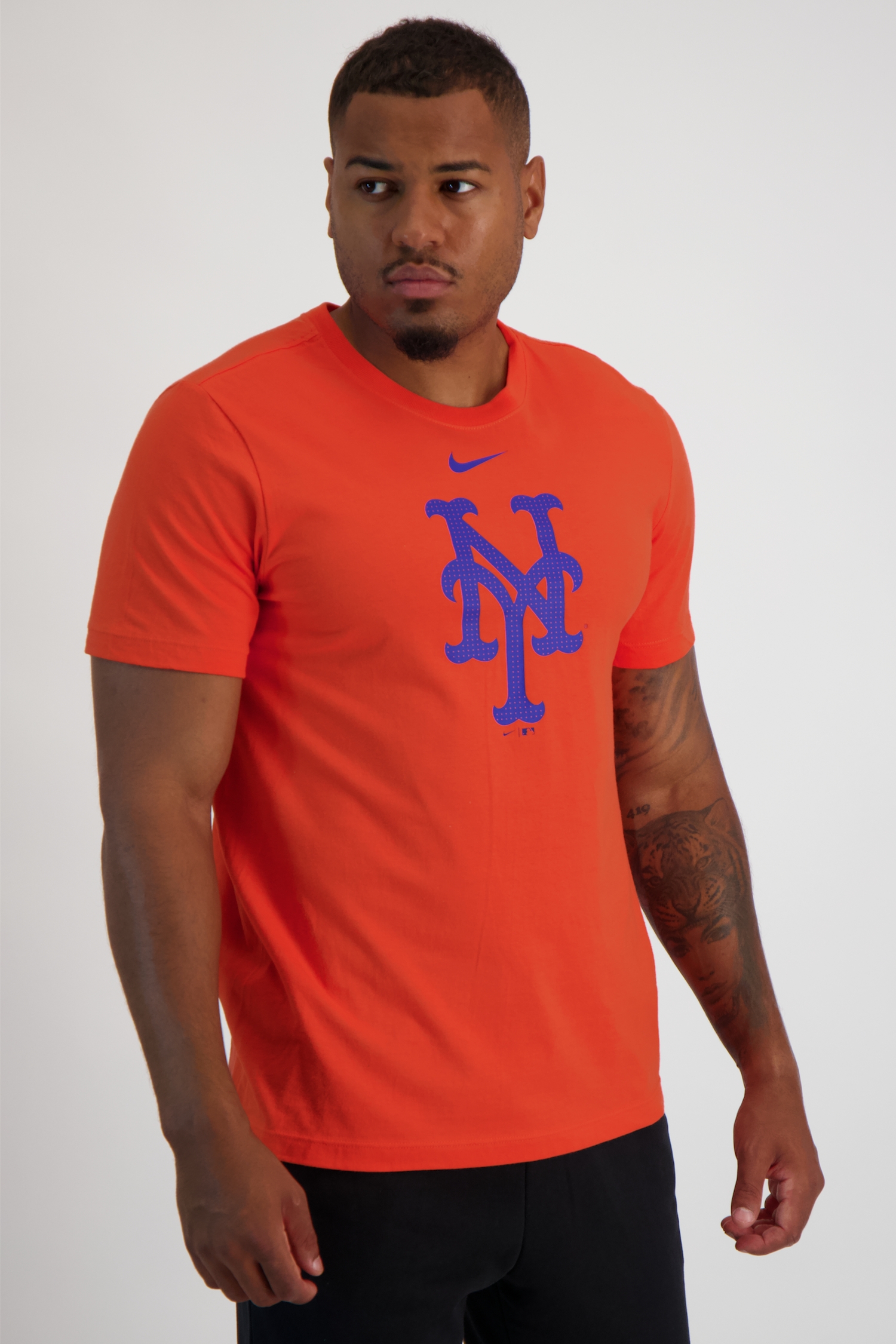 Image of Nike New York Mets Large Logo Herren T-Shirt Orange, Herren, Größe: M