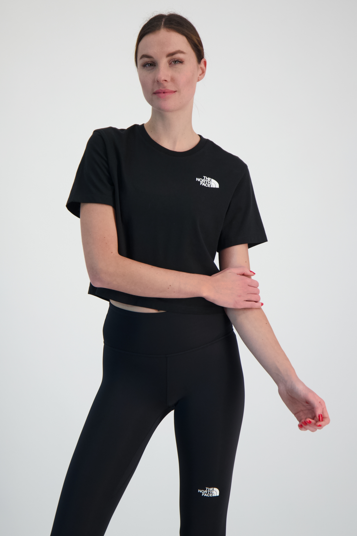 Image of The North Face Simple Dome Cropped Damen T-Shirt Schwarz, Damen, Größe: XL