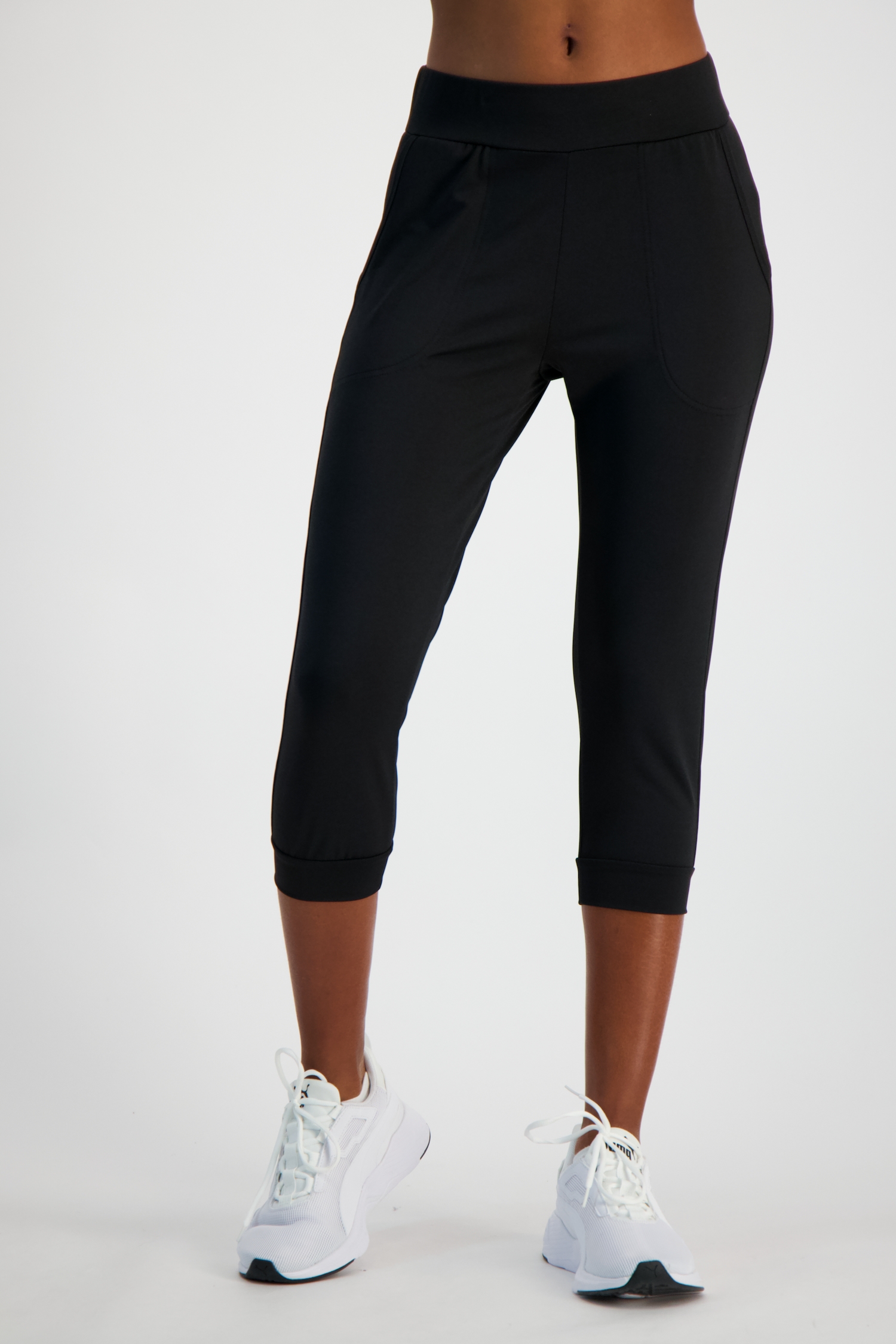 Image of POWERZONE Damen 3/4 Trainerhose Schwarz, Damen, Größe: L