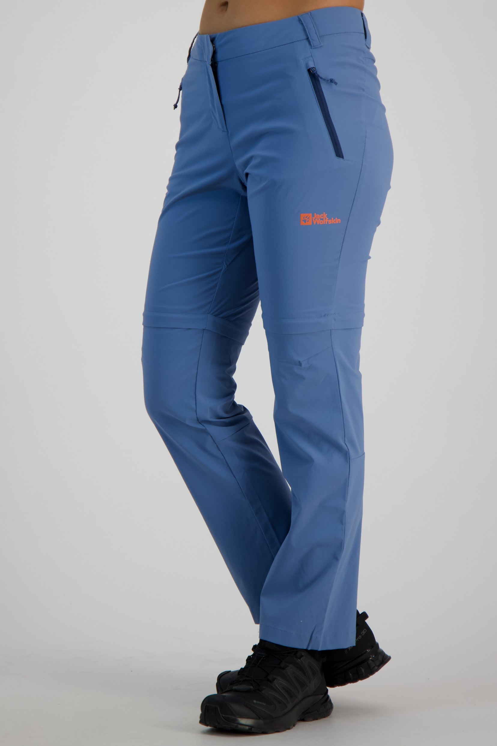 Image of Jack Wolfskin Glastal Zip-Off Kurzgrösse Damen Wanderhose Blau, Damen, Größe: 44K