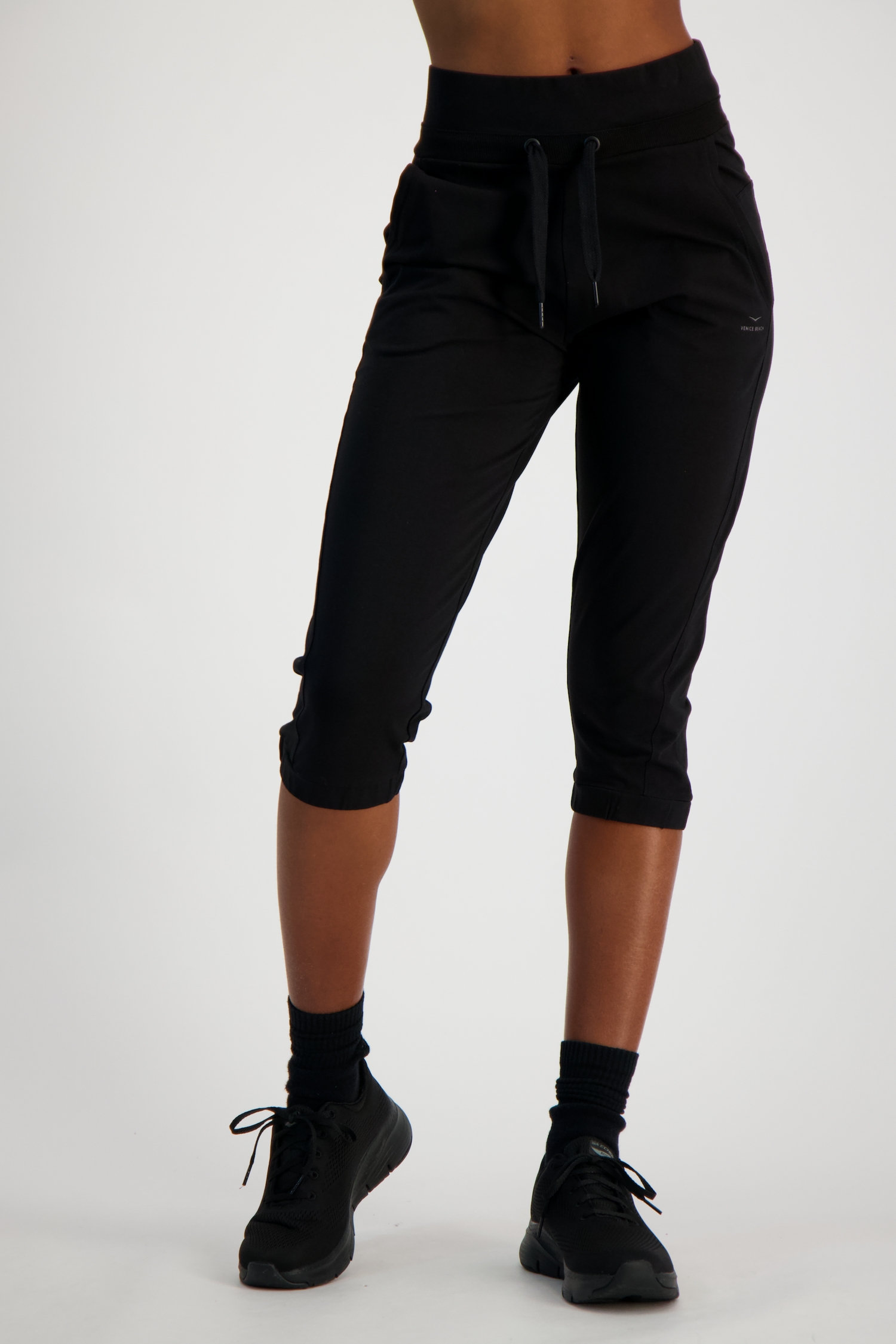 Image of Venice Jaydin Damen 3/4 Trainerhose Schwarz, Damen, Größe: XS