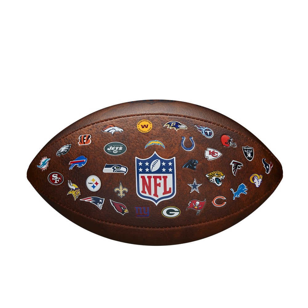 Image of Wilson NFL Offiziell Throwback FB 32 Team Logo American Football Braun, Herren, Größe: 0