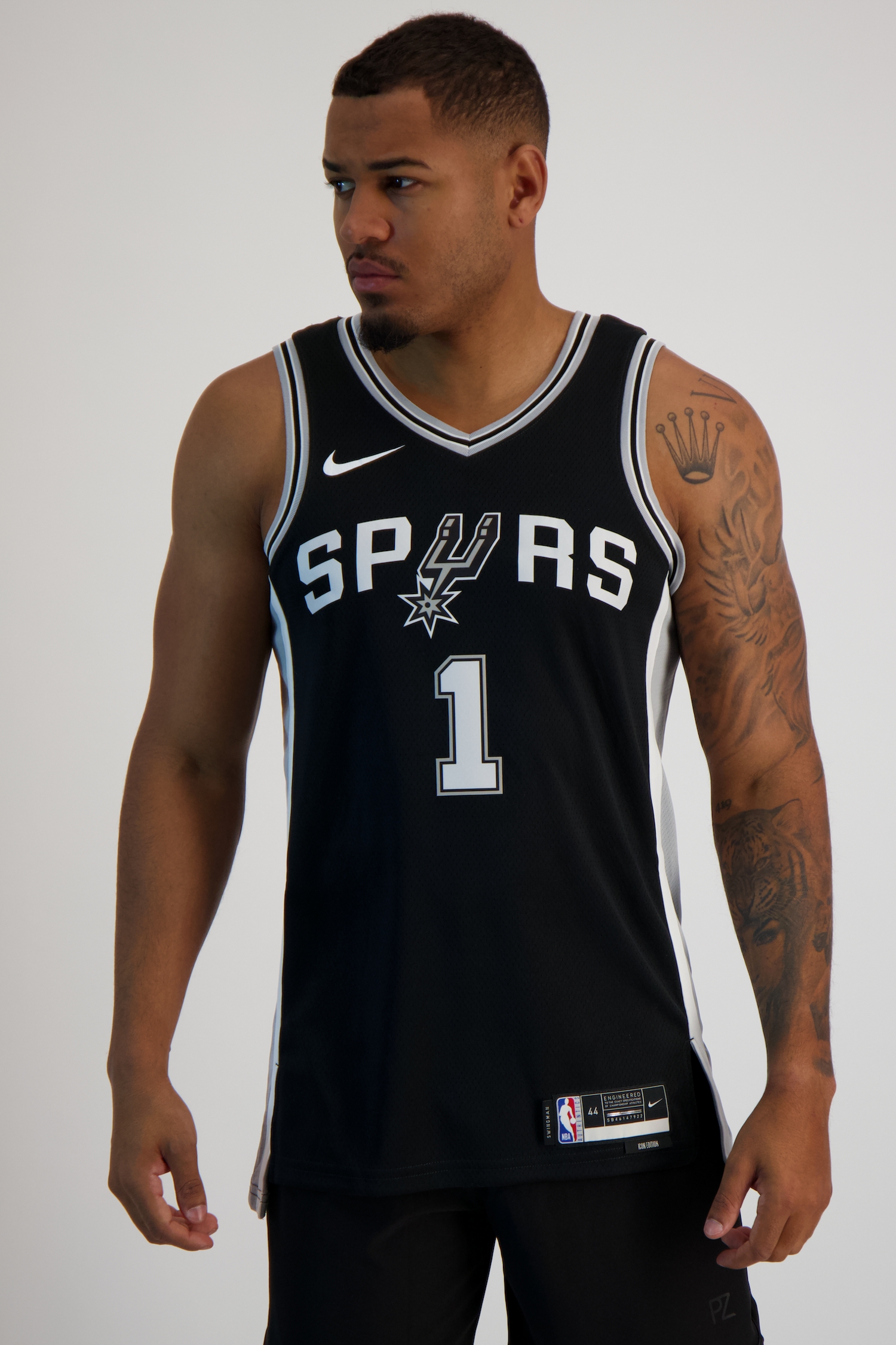 Image of Nike San Antonio Spurs Icon Edition Victor Wembanyama Herren Basketballtrikot Schwarz, Herren, Größe: L