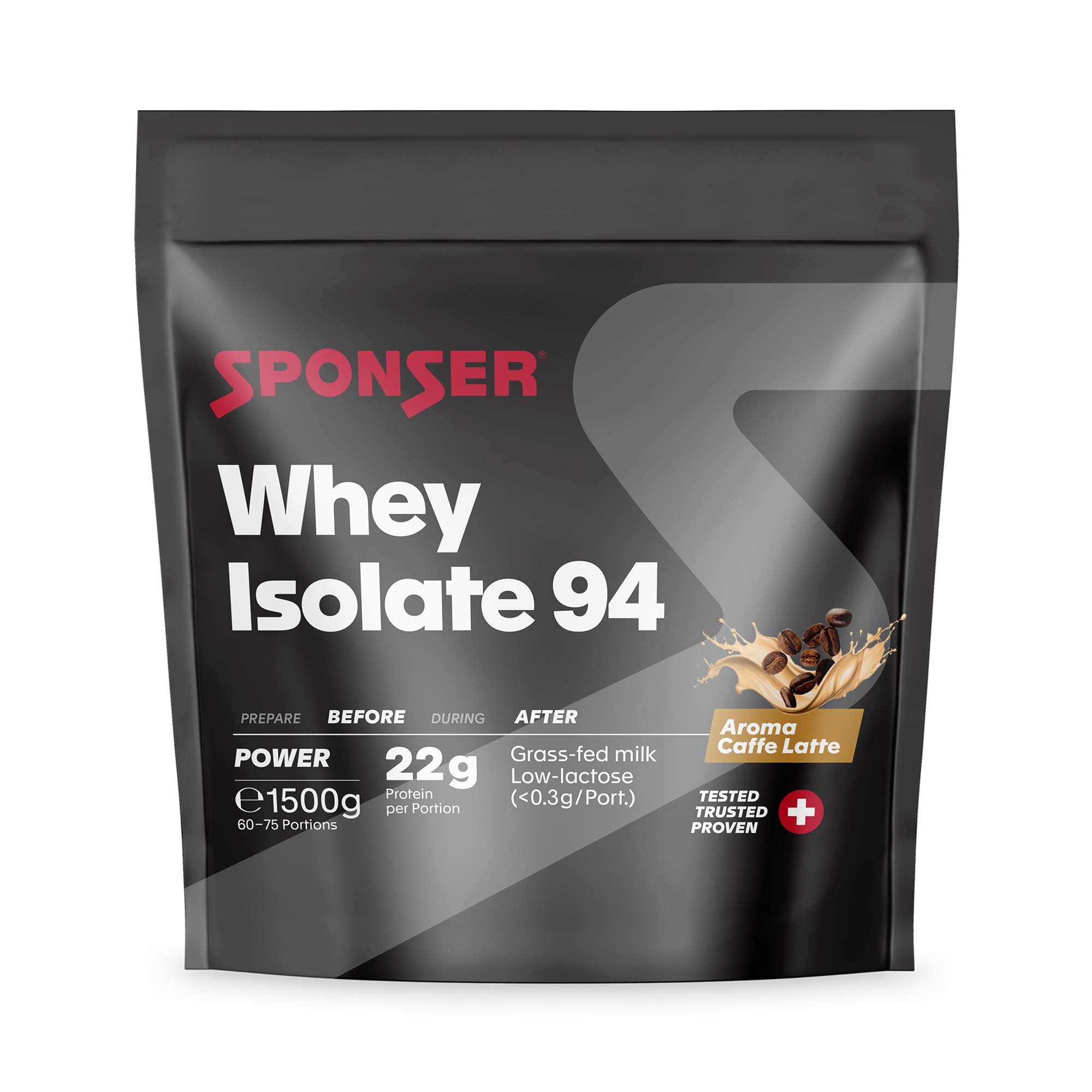 Image of Sponser Whey Isolate 94 Caffe Latte 1500 g Proteinpulver Beige, Herren, Größe: 0