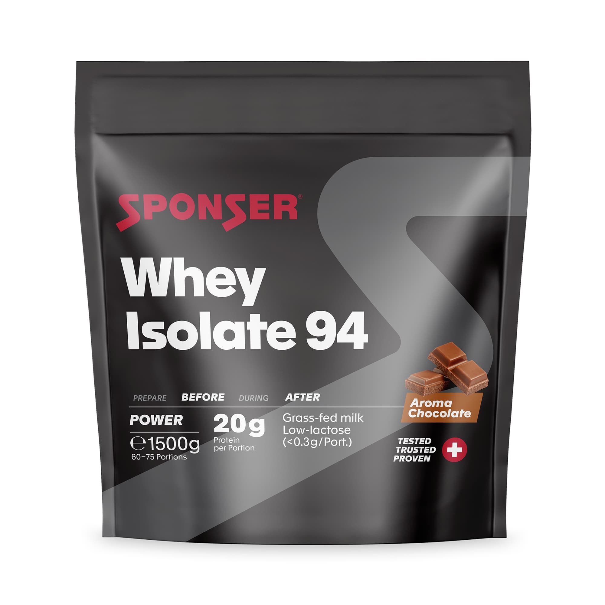 Image of Sponser Whey Isolate 94 Chocolate 1500 g Proteinpulver Braun, Herren, Größe: 0