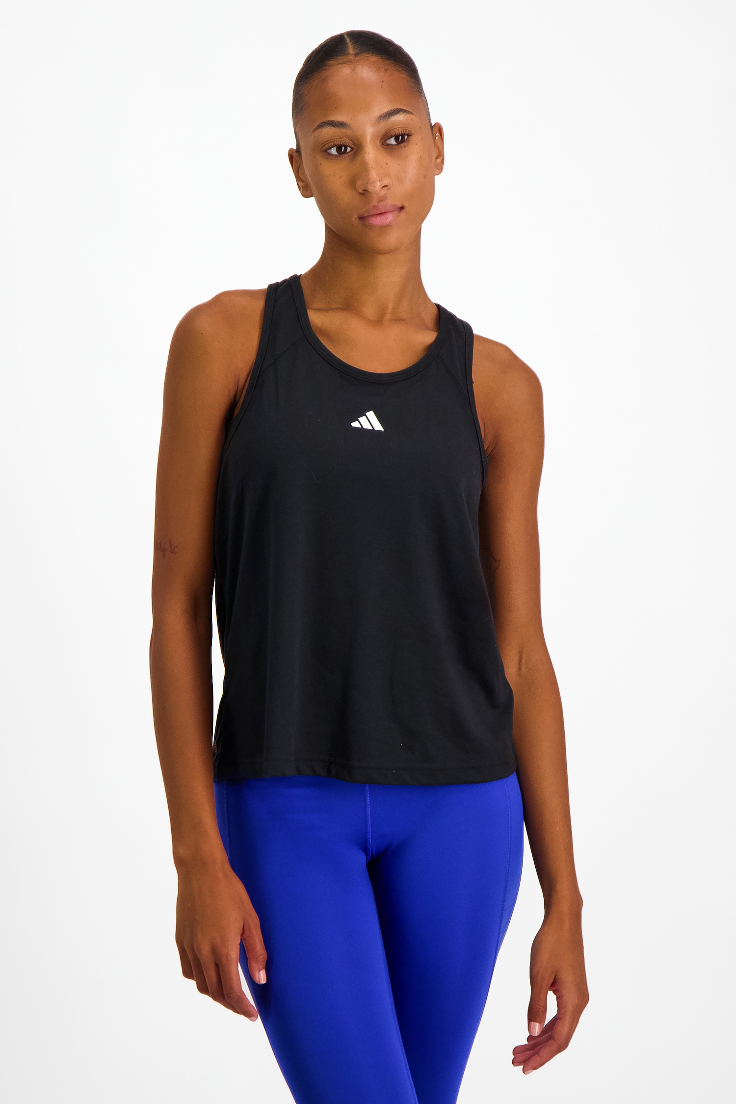 Image of adidas Train Essentials Minimal Branding Racerback Damen Top Schwarz, Damen, Größe: M